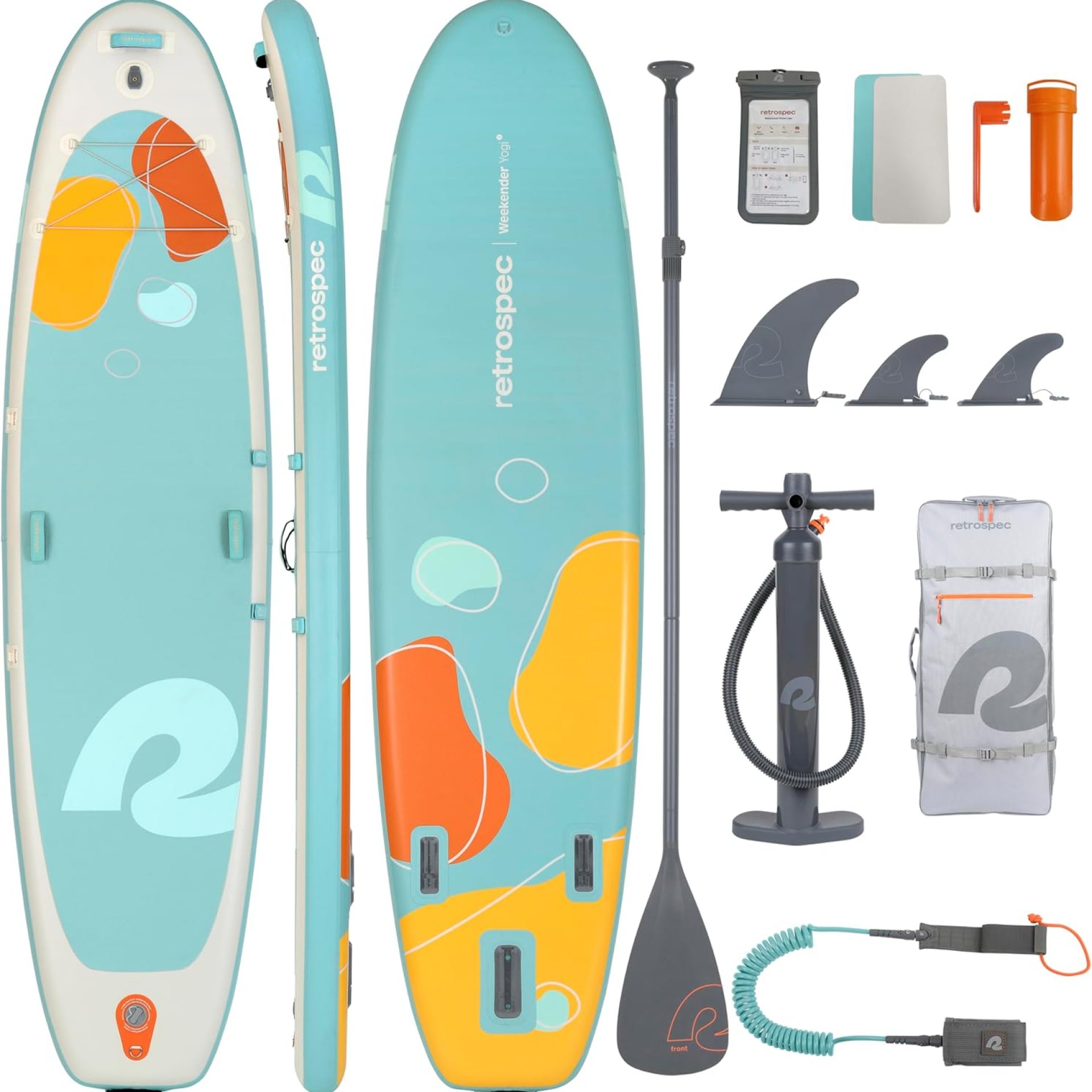 Retrospec Weekender Yogi 10’8 Extra Wide Yoga Paddle Board with Pump and Accessories, Non-Slip, Puncture Resistant, Lightweight iSUP Inflatable Paddle Board Retrospec Weekender Yogi 10’8 Extra Wide Yoga Paddle Board with Pump and Accessories, Non-Slip, Puncture Resistant, Lightweight iSUP Inflatable Paddle Board
