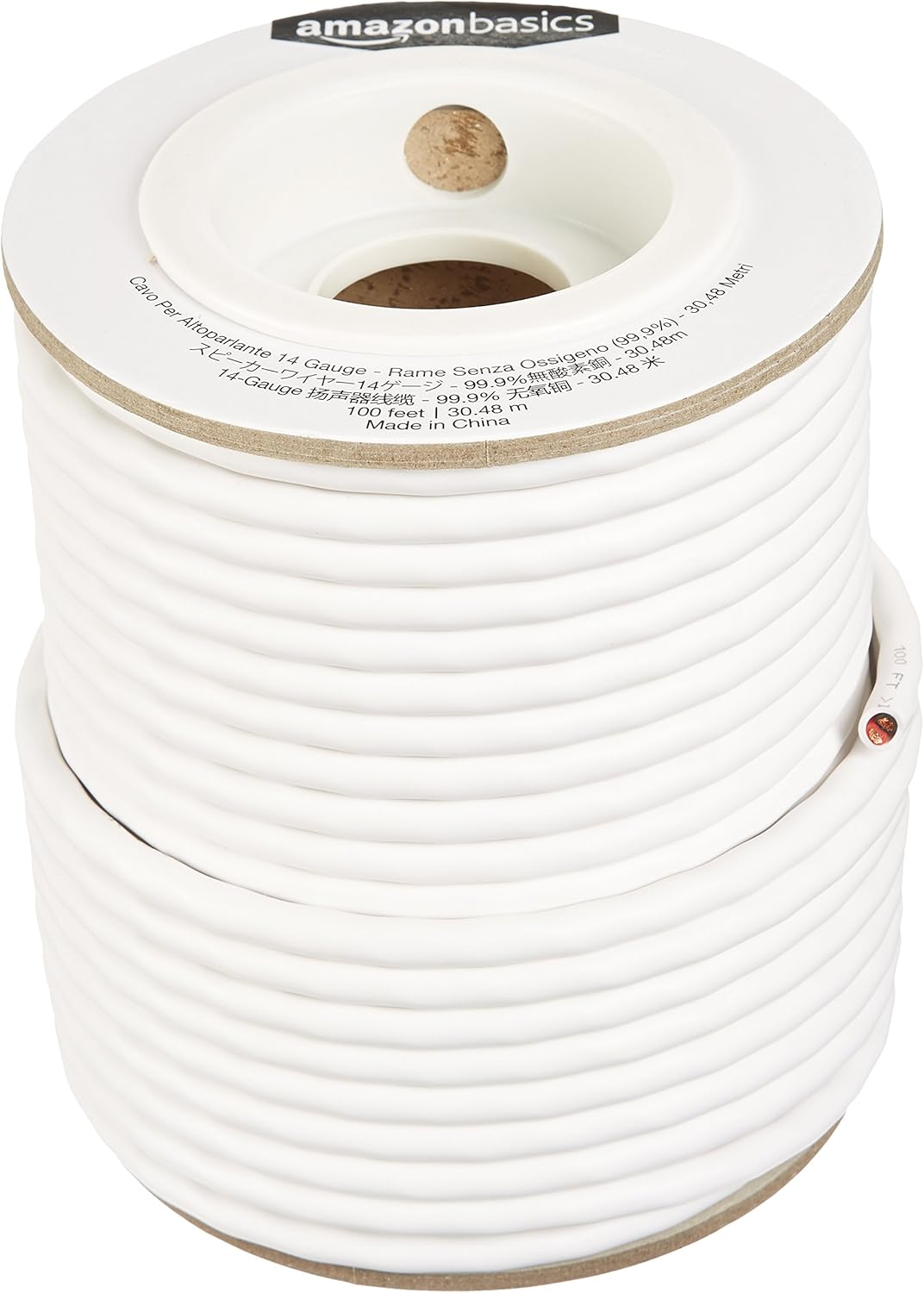 Amazon Basics 14-gauge Audio Speaker Wire Cable – 99.9% Oxygen-Free Copper, 100-foot, White Amazon Basics 14-gauge Audio Speaker Wire Cable – 99.9% Oxygen-Free Copper, 100-foot, White