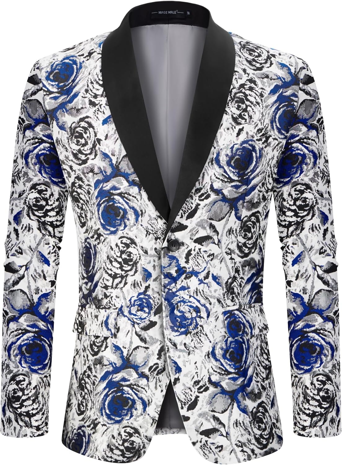 MAGE MALE Men’s Floral Blazer Two Button Dress Party Suit Jacket Notched Lapel Slim Fit Stylish Top MAGE MALE Men’s Floral Blazer Two Button Dress Party Suit Jacket Notched Lapel Slim Fit Stylish Top