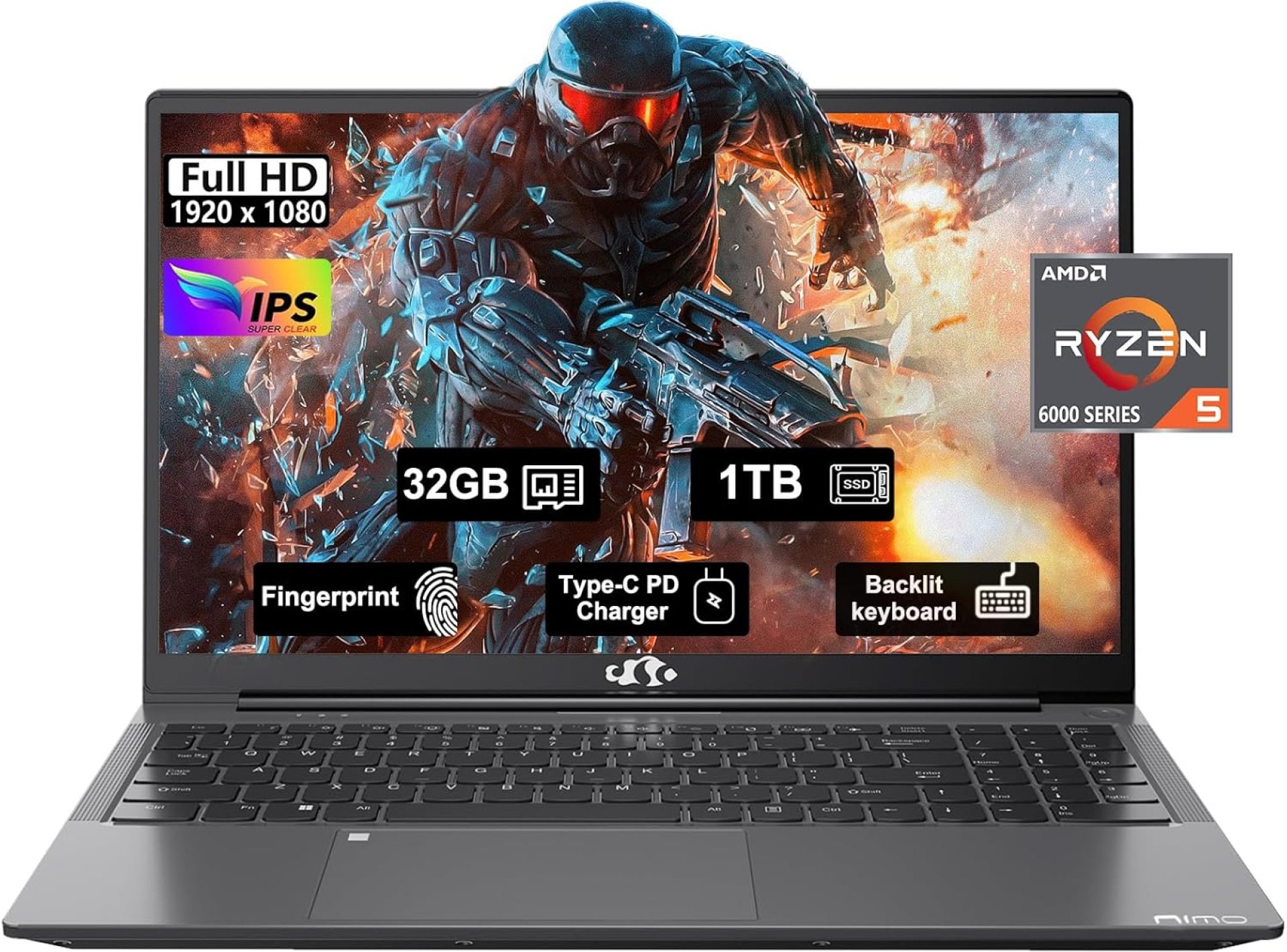 15.6” FHD Business Gaming-Laptop-Computer – 6 Cores AMD Ryzen 5 6600H, 32GB DDR5 RAM 1TB SSD(Beat i5 12450H, Up to 4.5GHz), 100W Type C, 6 Cores 660M GPU, IPS, Fingerprint, Backlit Keyboard, Numpad 15.6” FHD Business Gaming-Laptop-Computer – 6 Cores AMD Ryzen 5 6600H, 32GB DDR5 RAM 1TB SSD(Beat i5 12450H, Up to 4.5GHz), 100W Type C, 6 Cores 660M GPU, IPS, Fingerprint, Backlit Keyboard, Numpad