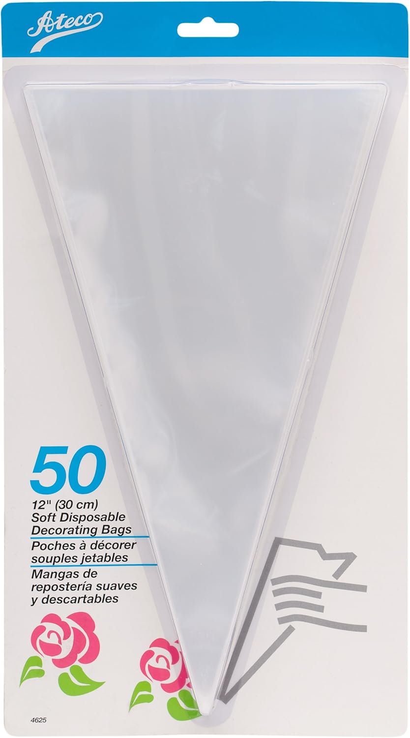 Ateco Soft Disposable Decorating Bags, 12-Inch, Pack of 50, Made in USA Ateco Soft Disposable Decorating Bags, 12-Inch, Pack of 50, Made in USA