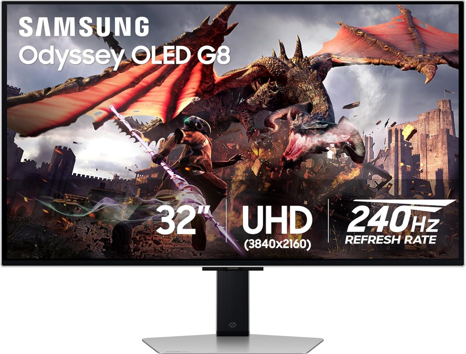 SAMSUNG 32” Odyssey QD-OLED G8 (G80SD) Series 4K UHD Smart Gaming Monitor, 240Hz 0.03ms, G-Sync Compatible, Glare-Free Display, Gaming Hub, Sleek Design, 3 Year Warranty, LS32DG802SNXZA, 2024 SAMSUNG 32” Odyssey QD-OLED G8 (G80SD) Series 4K UHD Smart Gaming Monitor, 240Hz 0.03ms, G-Sync Compatible, Glare-Free Display, Gaming Hub, Sleek Design, 3 Year Warranty, LS32DG802SNXZA, 2024