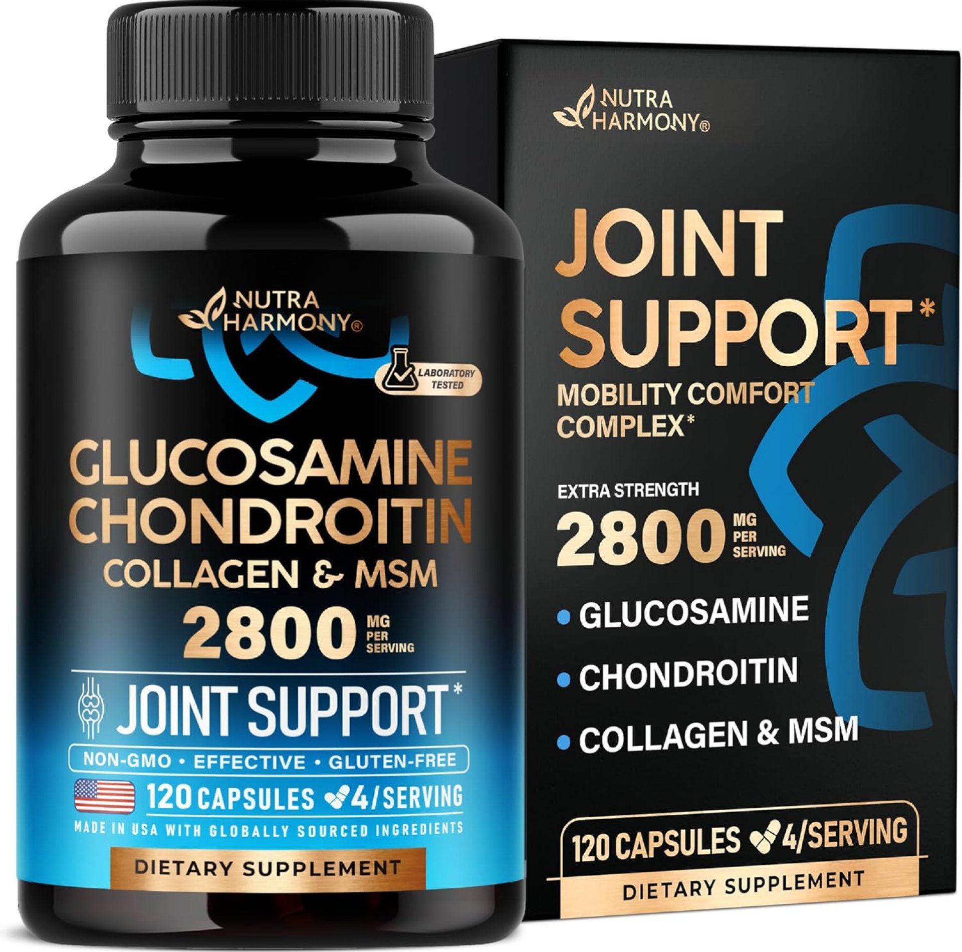 Glucosamine Chondroitin MSM Collagen | FSA HSA Eligible | Joint Support Supplement 2800 mg | Made in USA | FSA Approved Product Items | Flexibility Nutritional Vitamins | For Men & Women, 120 Capsules Glucosamine Chondroitin MSM Collagen | FSA HSA Eligible | Joint Support Supplement 2800 mg | Made in USA | FSA Approved Product Items | Flexibility Nutritional Vitamins | For Men & Women, 120 Capsules