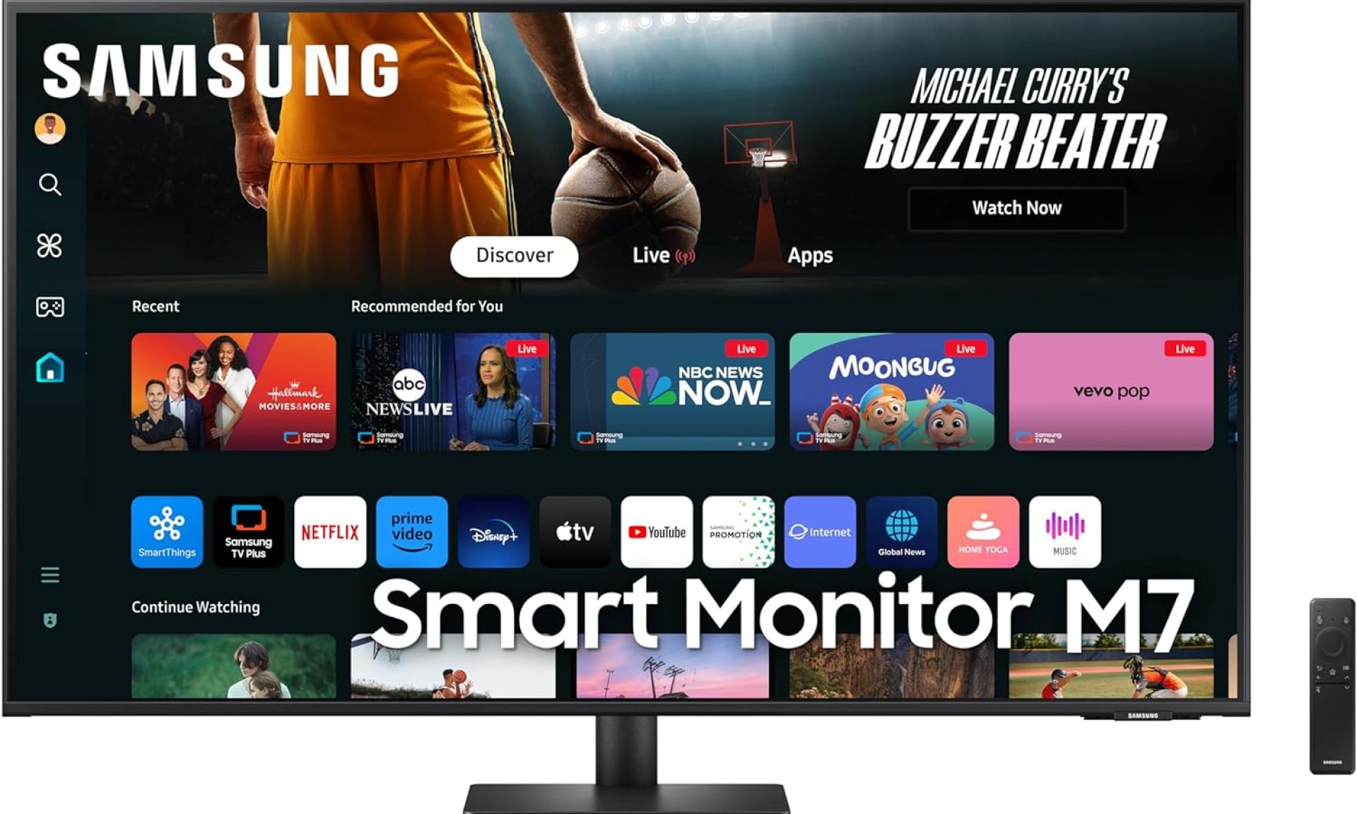 SAMSUNG 43-Inch M7 (M70D) Series 4K UHD Smart Monitor, Speakers, HDR10, USB-C, Multiple Ports, Gaming Hub, SolarCell Remote, Vision Accessibility Tools, LS43DM702UNXGO, 2024, Black SAMSUNG 43-Inch M7 (M70D) Series 4K UHD Smart Monitor, Speakers, HDR10, USB-C, Multiple Ports, Gaming Hub, SolarCell Remote, Vision Accessibility Tools, LS43DM702UNXGO, 2024, Black