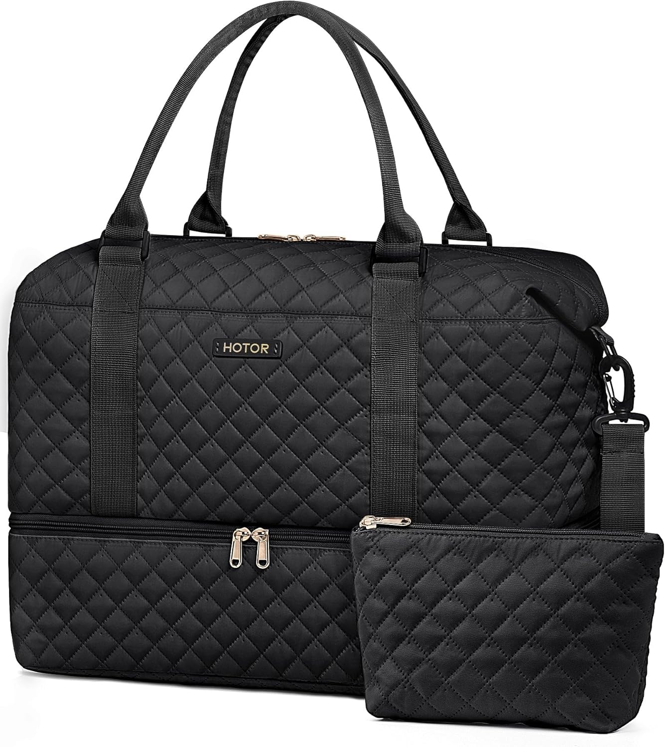 HOTOR Travel Duffel Bag – Weekender Bags for Women, Carry On Bag with Shoe Compartment, Overnight Bag with Toiletry Bag for Travel Essentials and Travel Accessories, Black, 13.4″×17.3″×7.9″ HOTOR Travel Duffel Bag – Weekender Bags for Women, Carry On Bag with Shoe Compartment, Overnight Bag with Toiletry Bag for Travel Essentials and Travel Accessories, Black, 13.4″×17.3″×7.9″