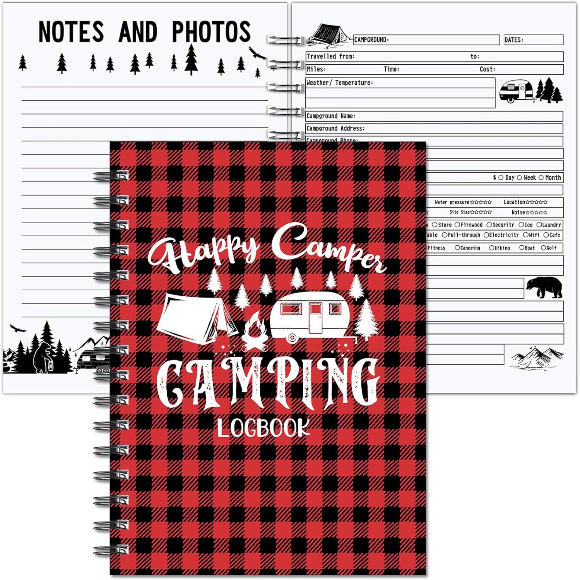 Harloon Camping Journal Rv Travel Logbook Camping Adventure Log Book Notebook Caravan Motor Home Rv Trip Planner Memory Keepsake Hiking Book Glamping Diary for Women Birthday Holiday Supplies Gifts Harloon Camping Journal Rv Travel Logbook Camping Adventure Log Book Notebook Caravan Motor Home Rv Trip Planner Memory Keepsake Hiking Book Glamping Diary for Women Birthday Holiday Supplies Gifts