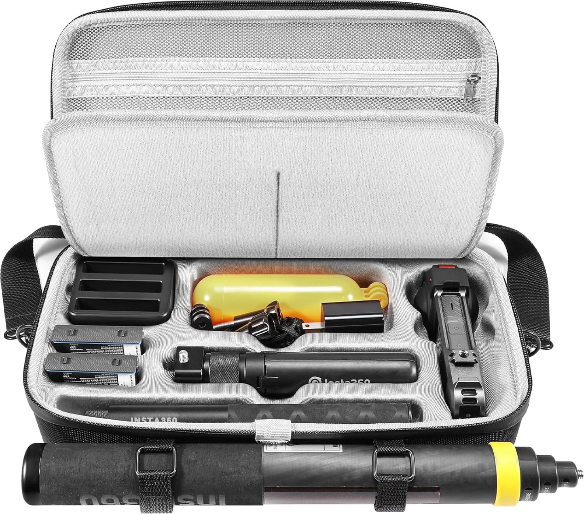 Carrying Case for Insta360 X5 Accessories, Portable Insta 360 X5 X4 Action Camera Waterproof Carry Bag with Shoulder Strap for Travel, Compatible with Insta360 X4, 3M 9.8ft Selfie Stick, Black Carrying Case for Insta360 X5 Accessories, Portable Insta 360 X5 X4 Action Camera Waterproof Carry Bag with Shoulder Strap for Travel, Compatible with Insta360 X4, 3M 9.8ft Selfie Stick, Black