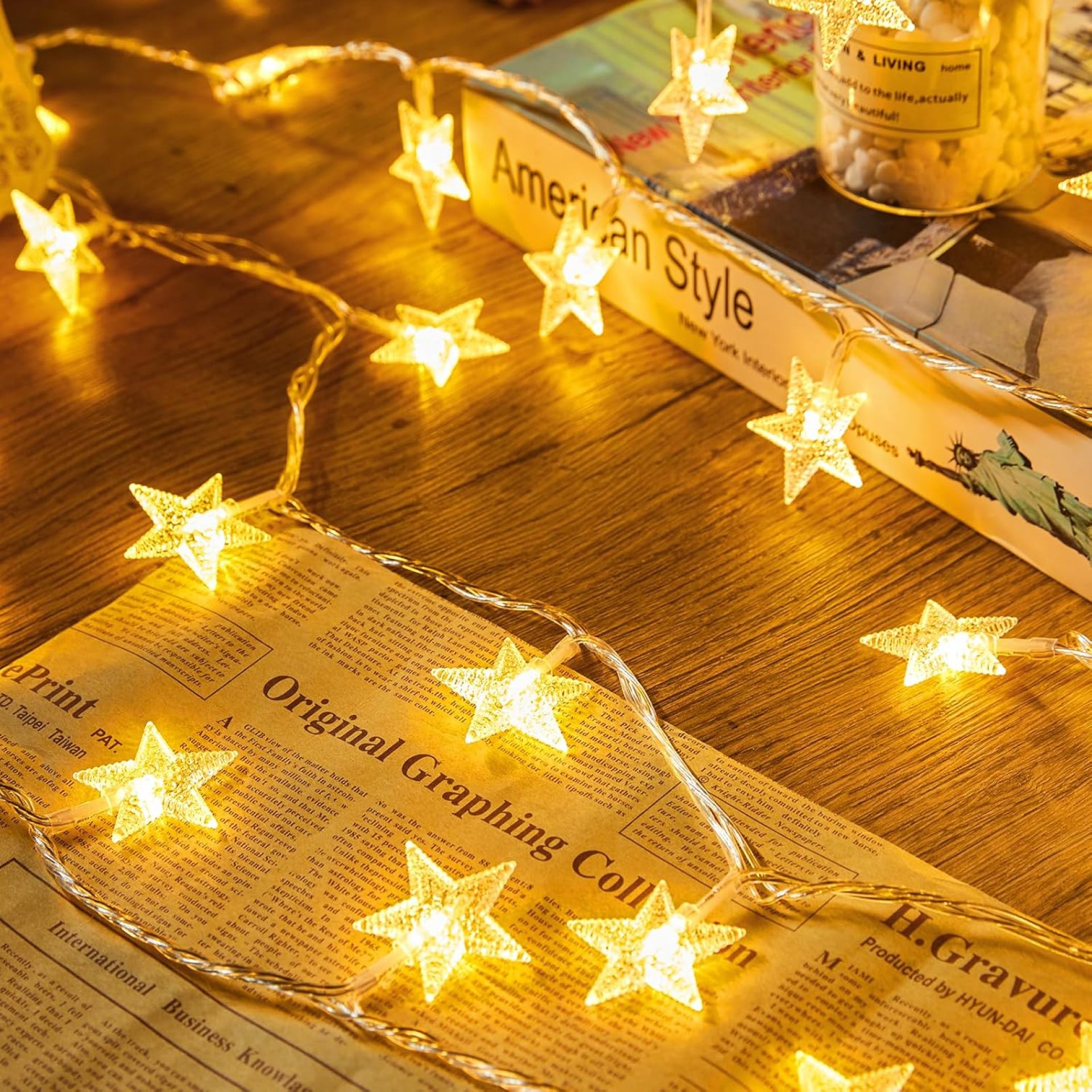 Minetom Star String Lights Battery Operated – 17 ft 50 LED Star Fairy String Lights with Timer, Waterproof for Indoor Bedroom Tent Loft Bed Patio Party Wedding Decor, Warm White Minetom Star String Lights Battery Operated – 17 ft 50 LED Star Fairy String Lights with Timer, Waterproof for Indoor Bedroom Tent Loft Bed Patio Party Wedding Decor, Warm White
