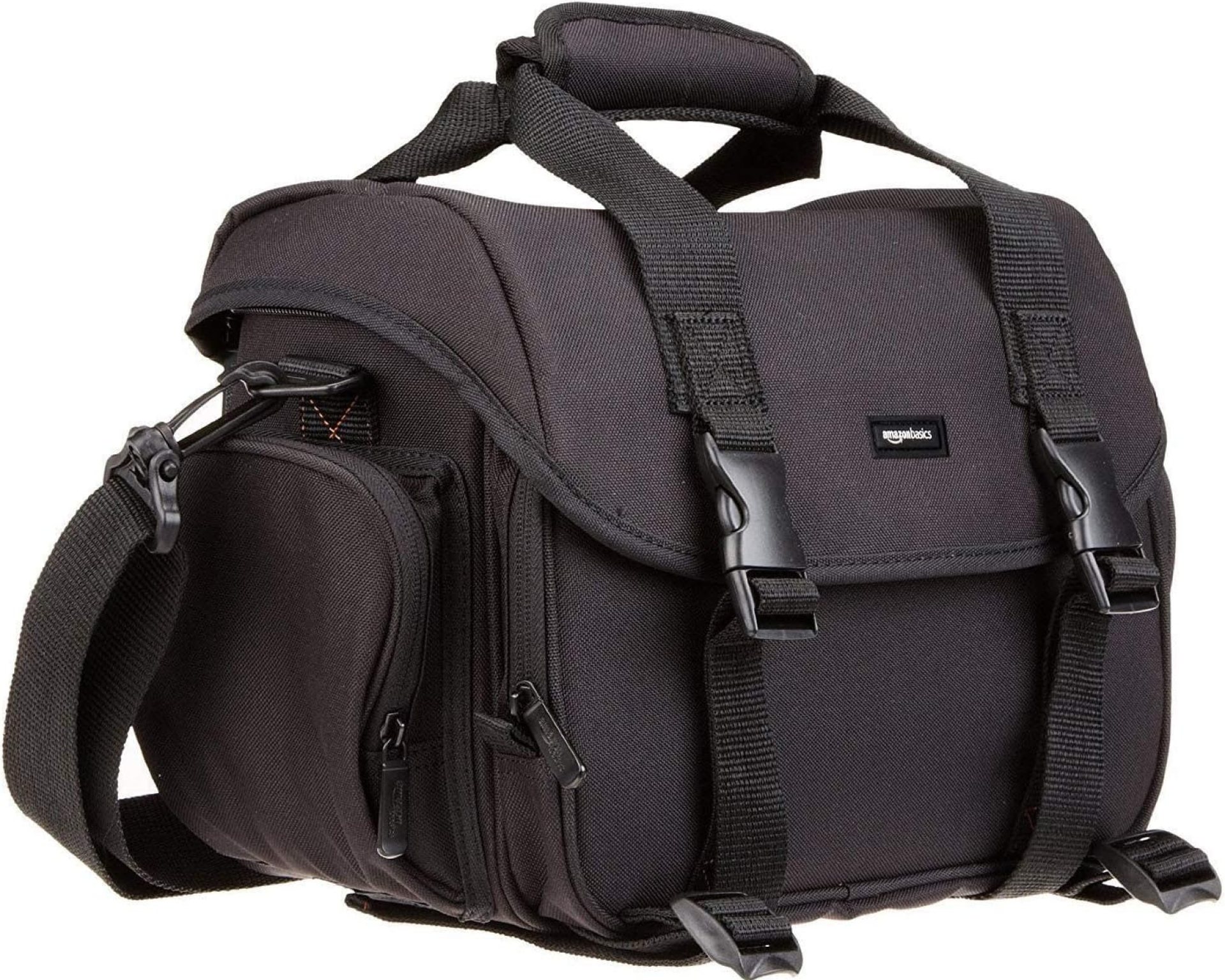 Amazon Basics Large DSLR Gadget Bag, Black with Grey Interior Amazon Basics Large DSLR Gadget Bag, Black with Grey Interior