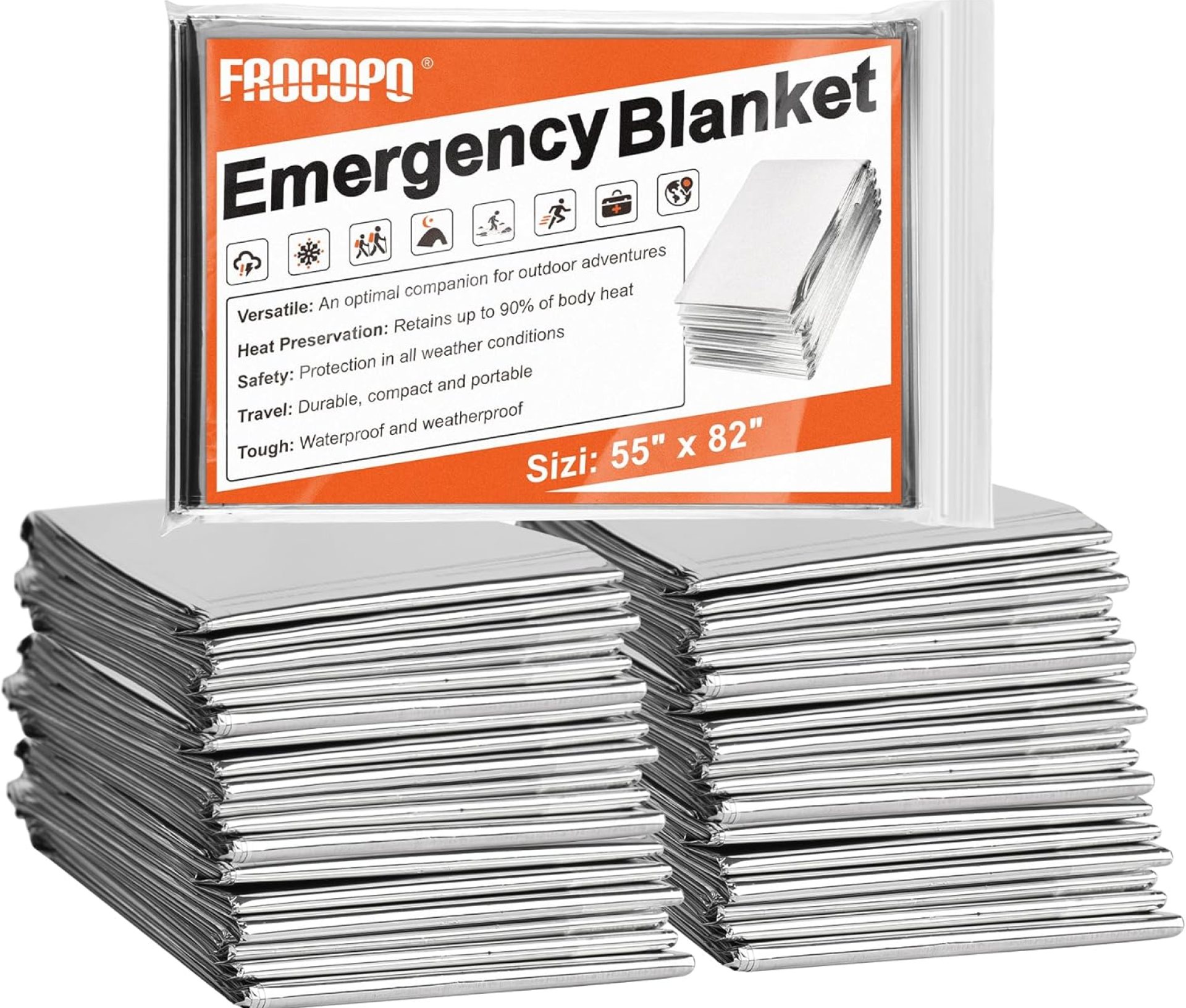 6 Pack Emergency Mylar Blanket, Emergency Blanket Space Blanket Survival Rescue Insulating Reflective foil kit Outdoors Hiking Camping Blanket Perfect for Outdoors, Hiking, Camping Survival 6 Pack Emergency Mylar Blanket, Emergency Blanket Space Blanket Survival Rescue Insulating Reflective foil kit Outdoors Hiking Camping Blanket Perfect for Outdoors, Hiking, Camping Survival