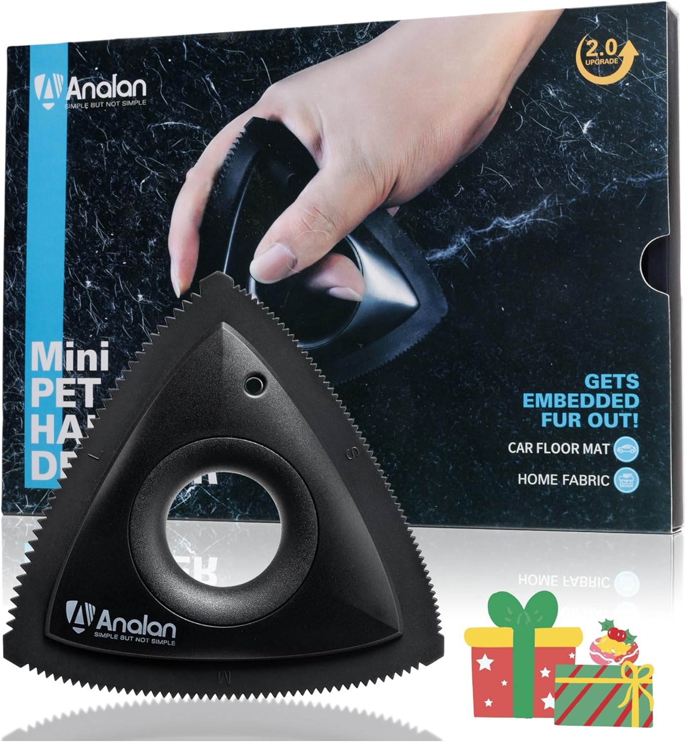 Analan Mini Pet Hair Remover for Car Detailing Supplies, Carpet Dog Hair Remover for Car Interior, Triangle Dog Hair Remover for Auto Detailing, Couch, Furniture, Lint, Carpet(Matte Black) Analan Mini Pet Hair Remover for Car Detailing Supplies, Carpet Dog Hair Remover for Car Interior, Triangle Dog Hair Remover for Auto Detailing, Couch, Furniture, Lint, Carpet(Matte Black)