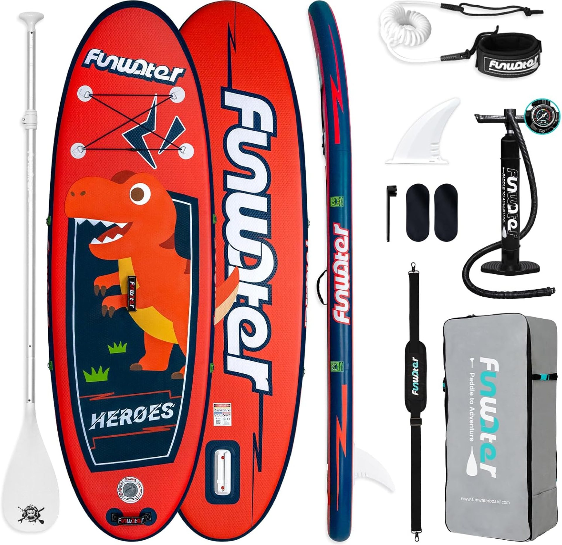 FunWater Inflatable Stand Up Paddle Board with Premium SUP Paddleboard Accessories, Anti-Slip EVA Deck, 11’/10’6” Paddle Boards for Adults & Youth of All Skill Levels FunWater Inflatable Stand Up Paddle Board with Premium SUP Paddleboard Accessories, Anti-Slip EVA Deck, 11’/10’6” Paddle Boards for Adults & Youth of All Skill Levels