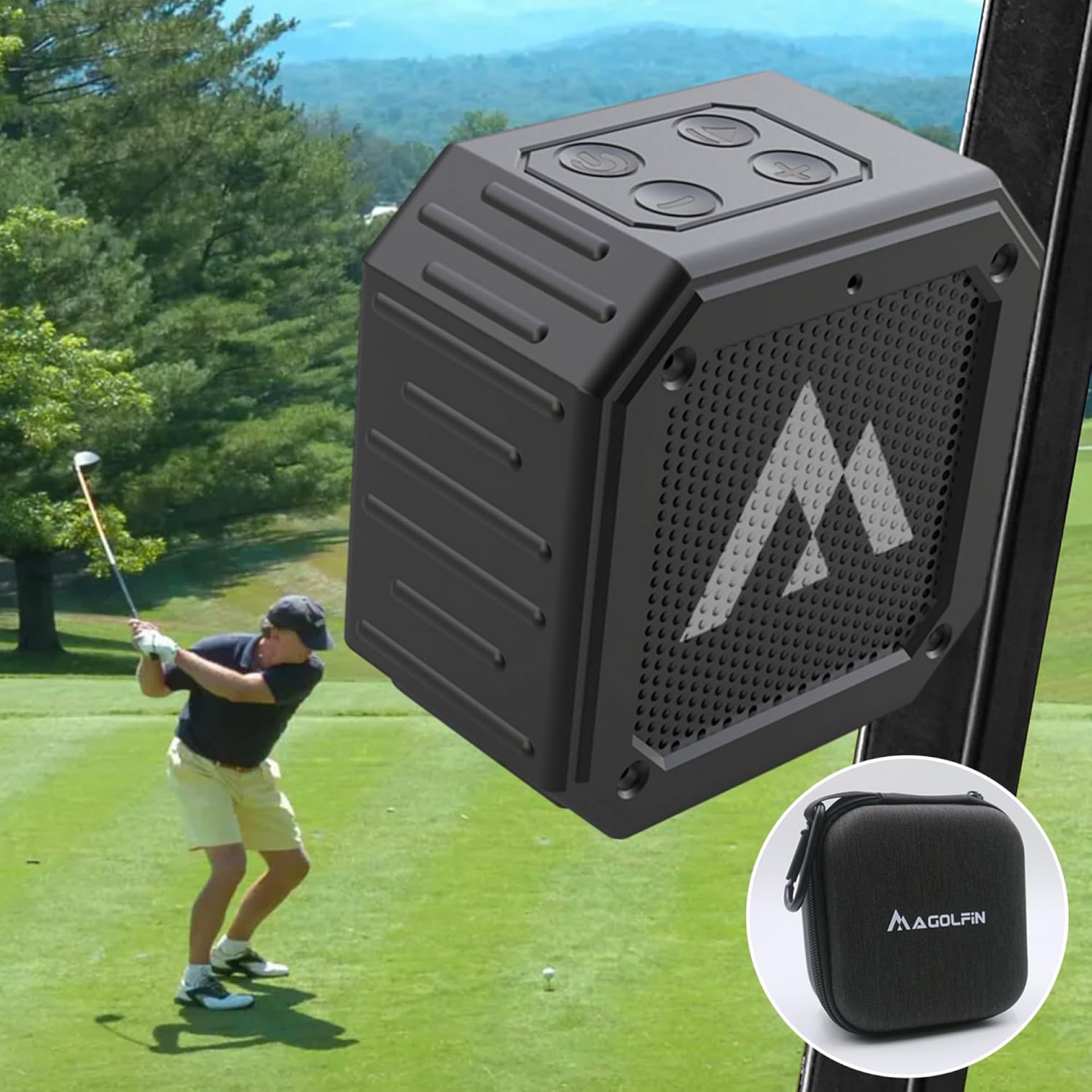 Golf Speaker with Storage Case, IPX7 Portable Bluetooth Speaker, 24H Playtime, 18W Loud Stereo Sound Golf Speaker with Storage Case, IPX7 Portable Bluetooth Speaker, 24H Playtime, 18W Loud Stereo Sound
