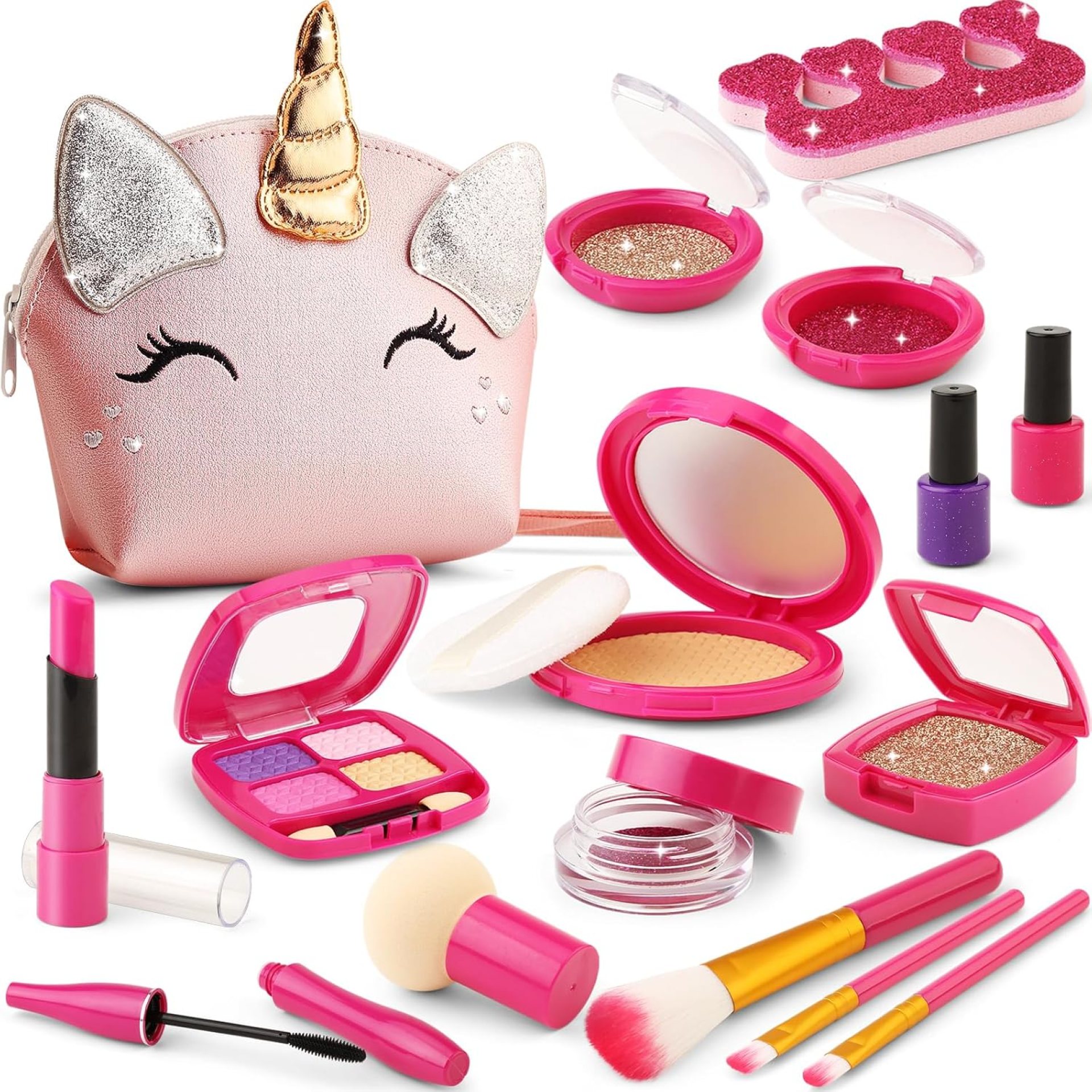 Pretend Makeup Kit for Toddlers Girls, Play Makeup Set for Kids 3-5, Unicorn Toy Purse with Fake Make up for Little Girls 4-6, Gifts for 3 4 5 6 7 8 Year Old Pretend Makeup Kit for Toddlers Girls, Play Makeup Set for Kids 3-5, Unicorn Toy Purse with Fake Make up for Little Girls 4-6, Gifts for 3 4 5 6 7 8 Year Old
