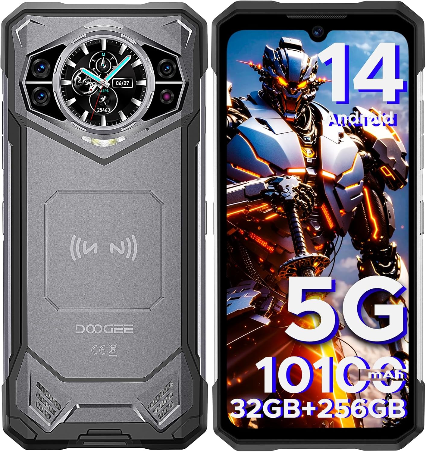 DOOGEE S200 5G Rugged Smartphone with 6.72” FHD+1.32″ Dual Screen,10100mAh/33W Rugged Phone Unlocked,32 GB+256 GB Cell Phone, Android 14,100 MP Camera/Fingerprint ID/Face Unlock/NFC/GPS DOOGEE S200 5G Rugged Smartphone with 6.72” FHD+1.32″ Dual Screen,10100mAh/33W Rugged Phone Unlocked,32 GB+256 GB Cell Phone, Android 14,100 MP Camera/Fingerprint ID/Face Unlock/NFC/GPS