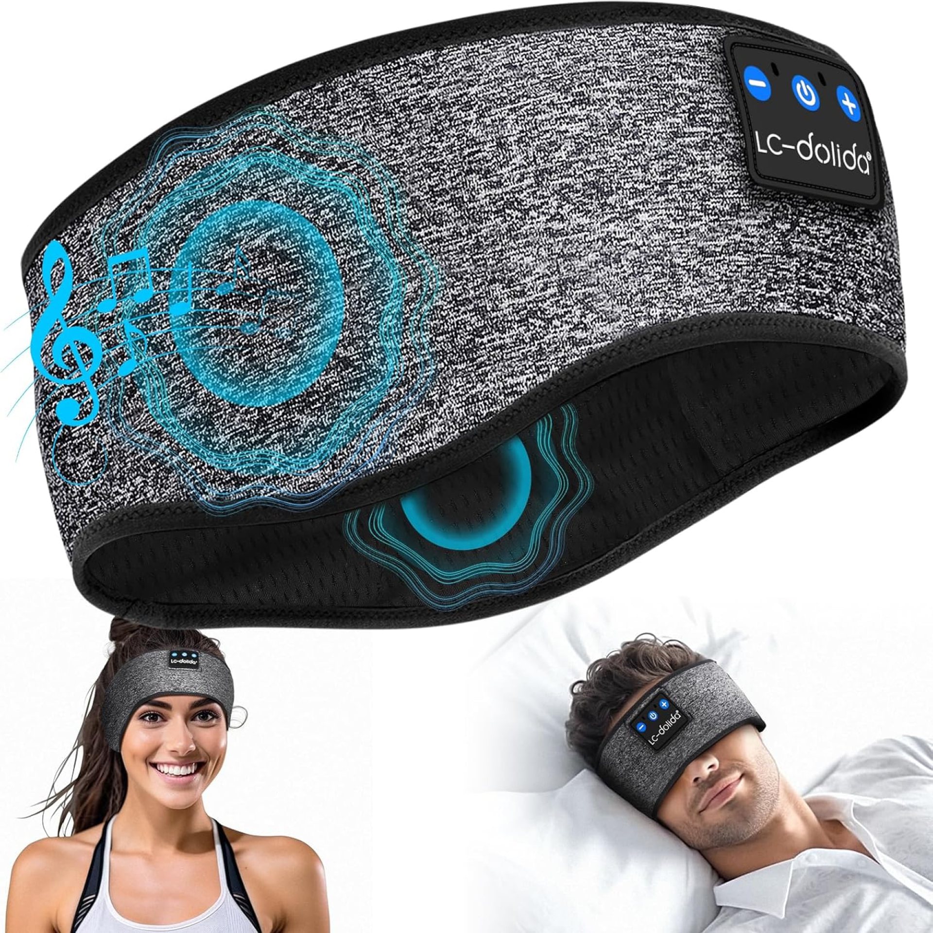 LC-dolida Sleep Headphones Bluetooth Headband, Wireless Headband with HD Speakers, Headphones Wireless for Side Sleepers, Sport, Yoga, Travel, Gifts for Mom, Men, Women, Teens, Kids LC-dolida Sleep Headphones Bluetooth Headband, Wireless Headband with HD Speakers, Headphones Wireless for Side Sleepers, Sport, Yoga, Travel, Gifts for Mom, Men, Women, Teens, Kids