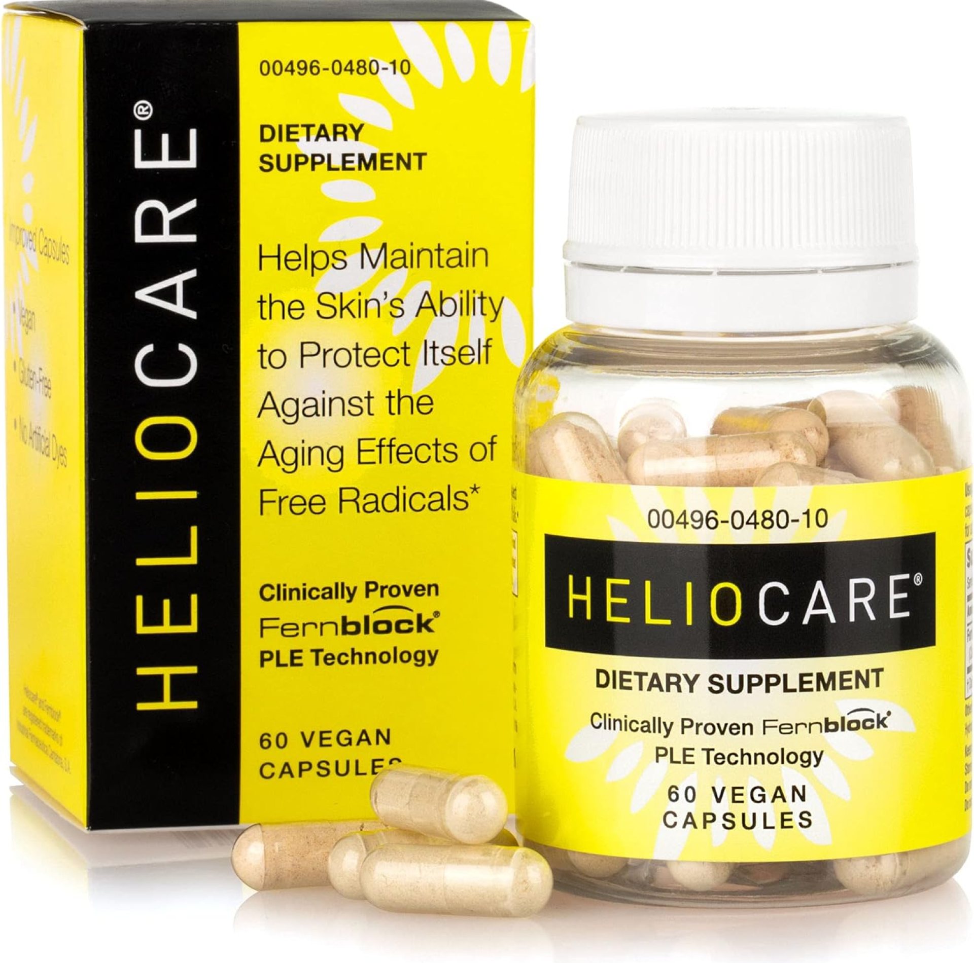 Heliocare Skin Care Dietary Supplement: 240mg Polypodium Leucotomos Extract Pills – Antioxidant Rich Formula with Fernblock and PLE Technology – 60 Veggie Capsules Heliocare Skin Care Dietary Supplement: 240mg Polypodium Leucotomos Extract Pills – Antioxidant Rich Formula with Fernblock and PLE Technology – 60 Veggie Capsules