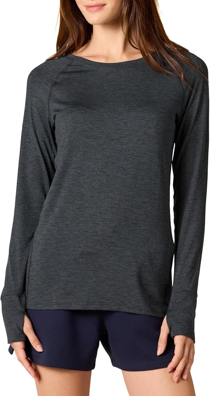 Amazon Essentials Women’s Brushed Tech Stretch Long-Sleeve Crewneck Shirt (Available in Plus Size) Amazon Essentials Women’s Brushed Tech Stretch Long-Sleeve Crewneck Shirt (Available in Plus Size)