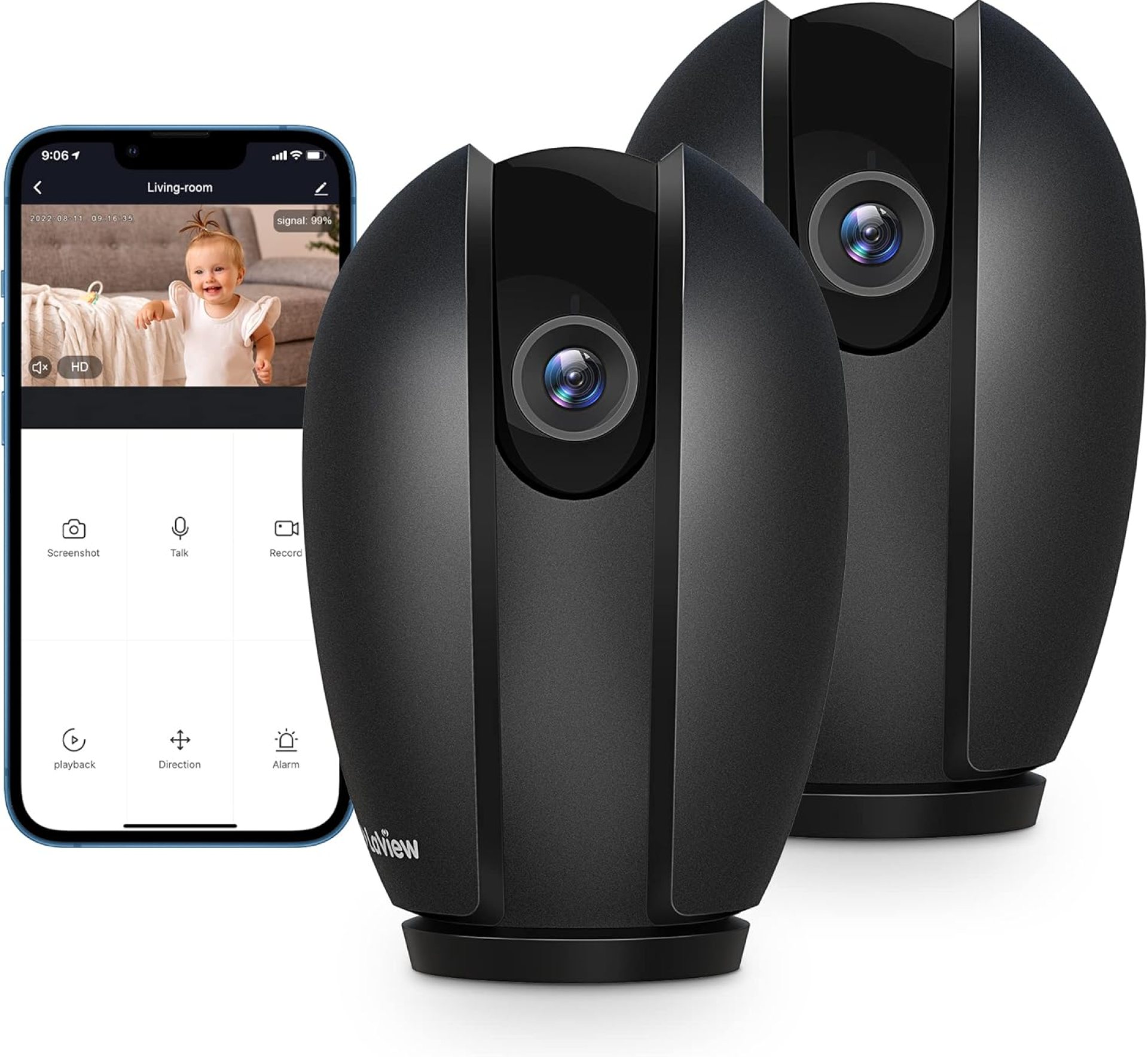 LaView Security Cameras for Home + 2X 32GB SD Cards, PT Home Security Camera System with Motion Detection, Two-Way Audio, Night Vision, Indoor WiFi Camera for Baby/pet, Alexa, USA Cloud Service LaView Security Cameras for Home + 2X 32GB SD Cards, PT Home Security Camera System with Motion Detection, Two-Way Audio, Night Vision, Indoor WiFi Camera for Baby/pet, Alexa, USA Cloud Service