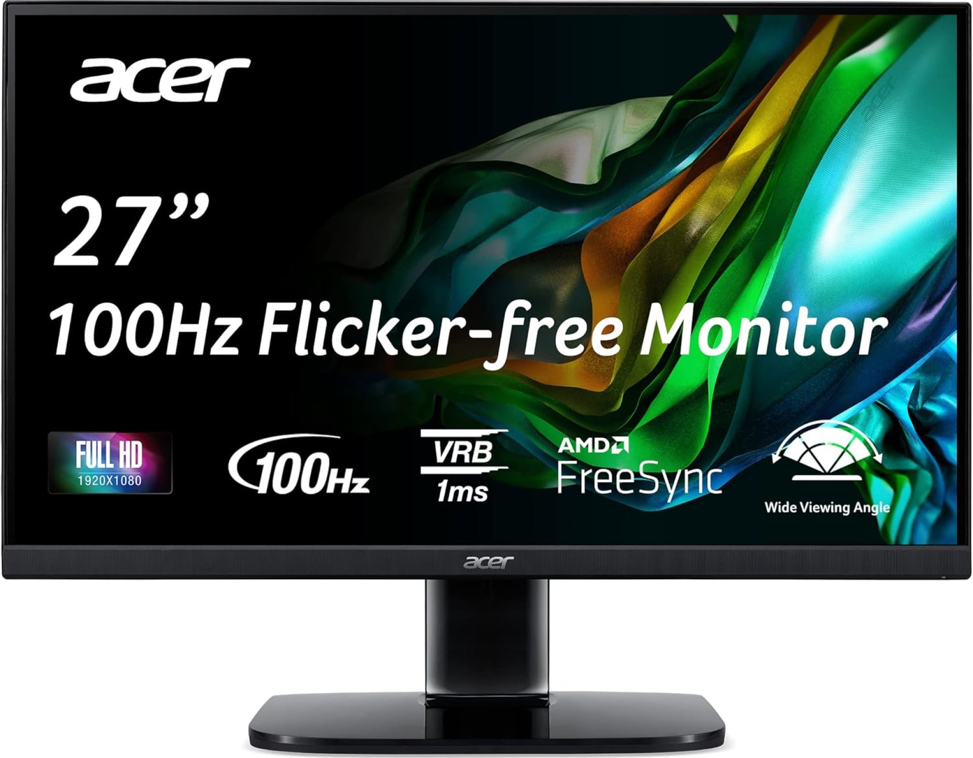 Acer KB272 EBI 27″ IPS Full HD (1920 x 1080) Zero-Frame Gaming Office Monitor | AMD FreeSync Technology | Up to 100Hz Refresh | 1ms (VRB) | Low Blue Light | Tilt | HDMI & VGA Ports,Black Acer KB272 EBI 27″ IPS Full HD (1920 x 1080) Zero-Frame Gaming Office Monitor | AMD FreeSync Technology | Up to 100Hz Refresh | 1ms (VRB) | Low Blue Light | Tilt | HDMI & VGA Ports,Black