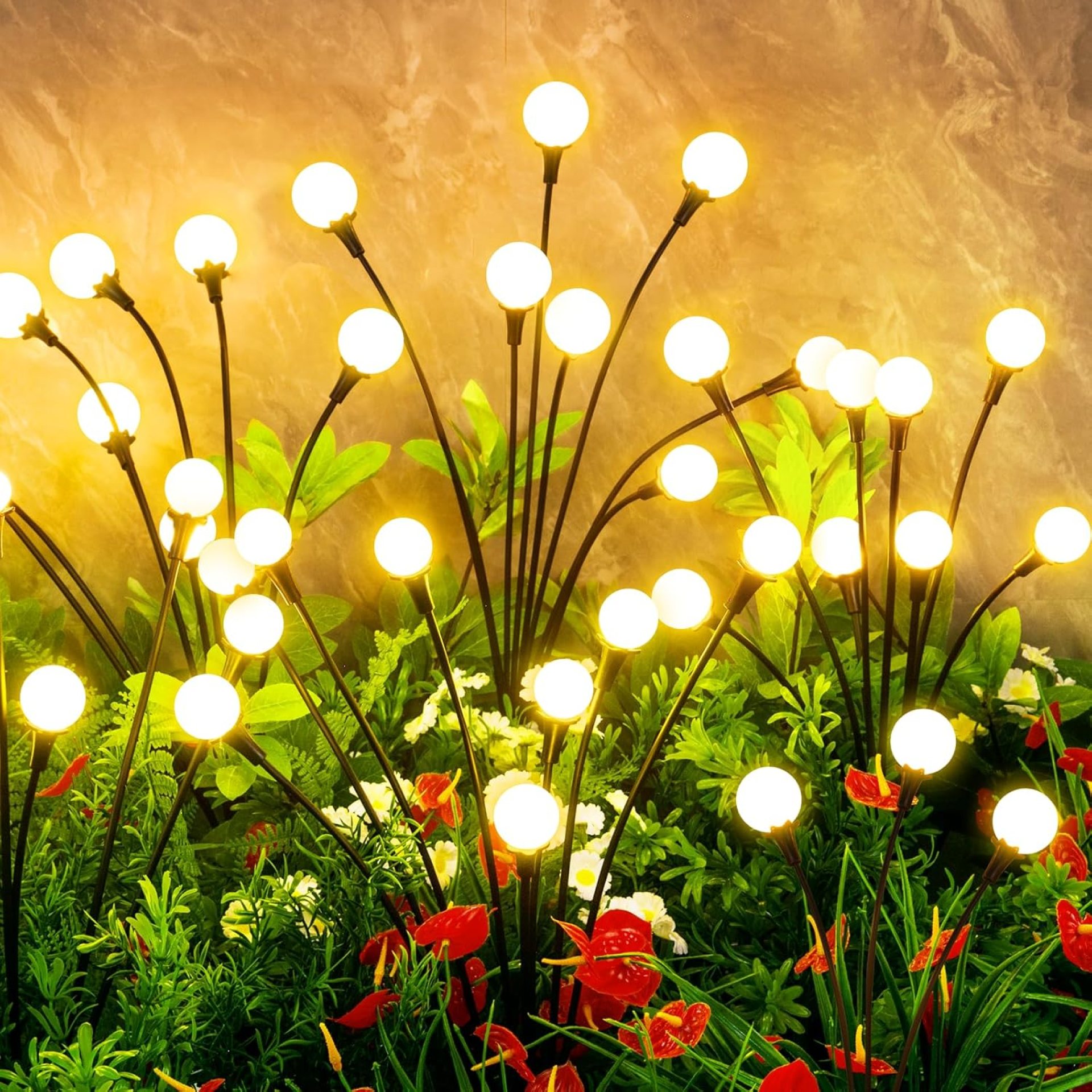 Solar Lights Outdoor Waterproof, 4 Packs 32LED, Solar Garden Lights, Patio Lights, Garden Decor, Patio Decor, Firefly Lights Solar Outdoor, Unique Gifts for Women, Gifts for Grandma Solar Lights Outdoor Waterproof, 4 Packs 32LED, Solar Garden Lights, Patio Lights, Garden Decor, Patio Decor, Firefly Lights Solar Outdoor, Unique Gifts for Women, Gifts for Grandma
