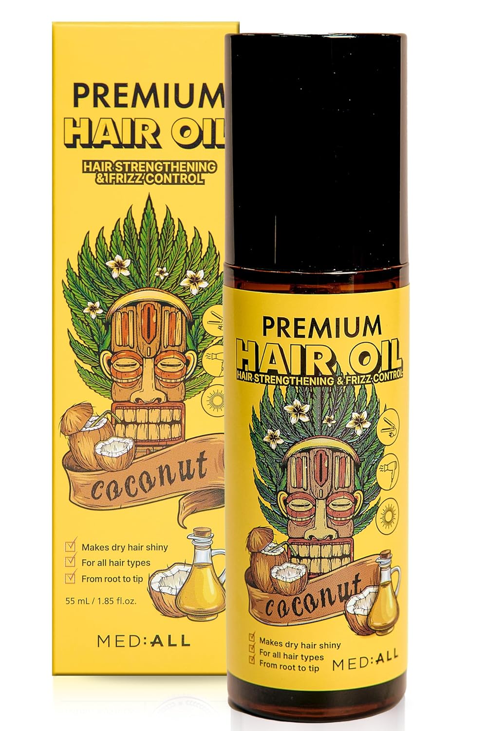 MEDIALL Premium Oil for Frizzy & Damaged Hair | Regrowth Tonic | Hydrating & Moisturizing Growth Serum w/Coconut, Argan, Avocado, Camellia Seed & Olive Oils (1.85 fl oz) MEDIALL Premium Oil for Frizzy & Damaged Hair | Regrowth Tonic | Hydrating & Moisturizing Growth Serum w/Coconut, Argan, Avocado, Camellia Seed & Olive Oils (1.85 fl oz)