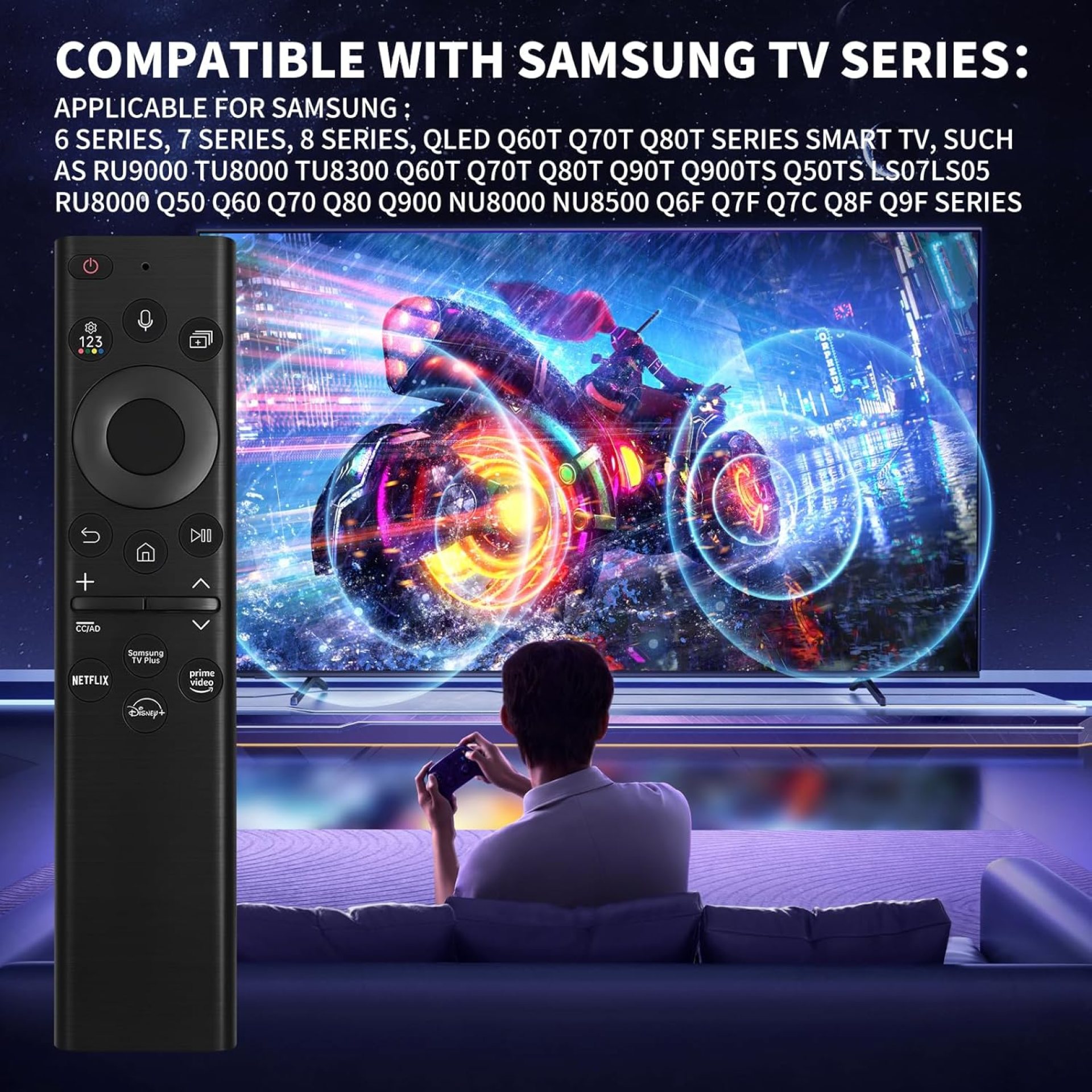 BN59-01385A Solar Voice Remote Control for Samsung Smart TV,Samsung TV Remote Control Replacement Compatible for Samsung 2021-2023 Neo QLED, The Frame and Crystal 4k 8K UHD Smart TVs Series (Black) BN59-01385A Solar Voice Remote Control for Samsung Smart TV,Samsung TV Remote Control Replacement Compatible for Samsung 2021-2023 Neo QLED, The Frame and Crystal 4k 8K UHD Smart TVs Series (Black)