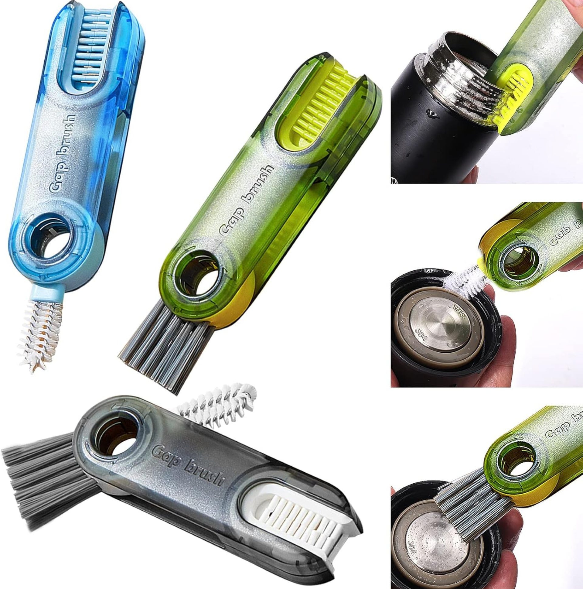 XANGNIER 3 in 1 Multipurpose Bottle Gap Cleaner Brush,3 Pack Cup Cover Cleaning Brush,Cup Crevice Cleaning Tools,Water Bottle Cleaner Brush,Home Kitchen Cleaning Tools XANGNIER 3 in 1 Multipurpose Bottle Gap Cleaner Brush,3 Pack Cup Cover Cleaning Brush,Cup Crevice Cleaning Tools,Water Bottle Cleaner Brush,Home Kitchen Cleaning Tools