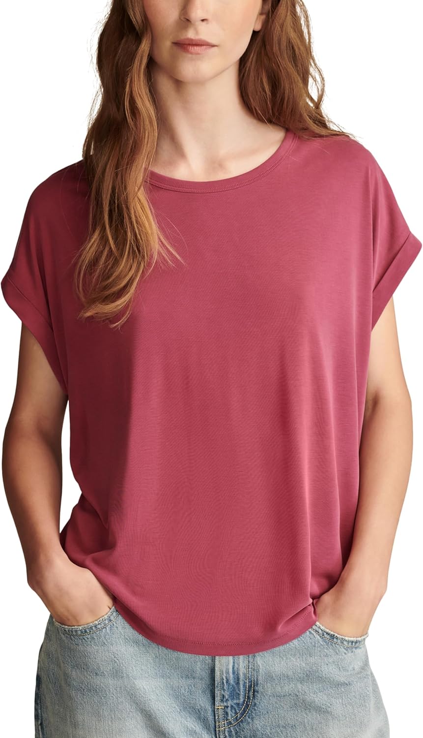 Lucky Brand Women’s Short Sleeve Sandwash Dolman Tee Lucky Brand Women’s Short Sleeve Sandwash Dolman Tee