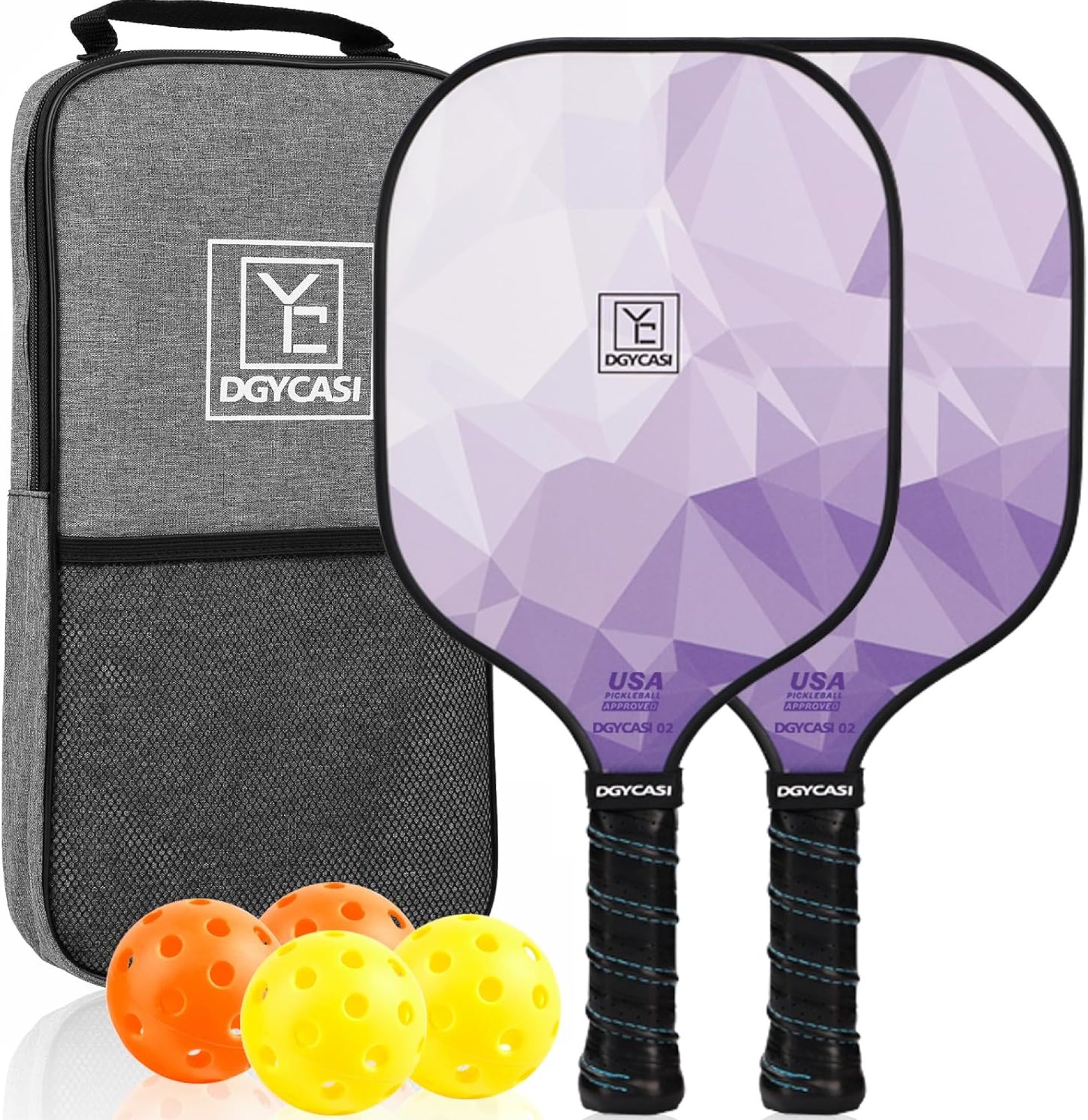 Pickleball Paddles Set of 2, 2025 USAPA Approved Pickleball Set, Fiberglass Lightweight Pickle Ball Rackets 2 Pack, 2 Outdoor Pickleball, 2 Indoor Pickleball Balls, 1 Pickleball Bag for Women and Men Pickleball Paddles Set of 2, 2025 USAPA Approved Pickleball Set, Fiberglass Lightweight Pickle Ball Rackets 2 Pack, 2 Outdoor Pickleball, 2 Indoor Pickleball Balls, 1 Pickleball Bag for Women and Men
