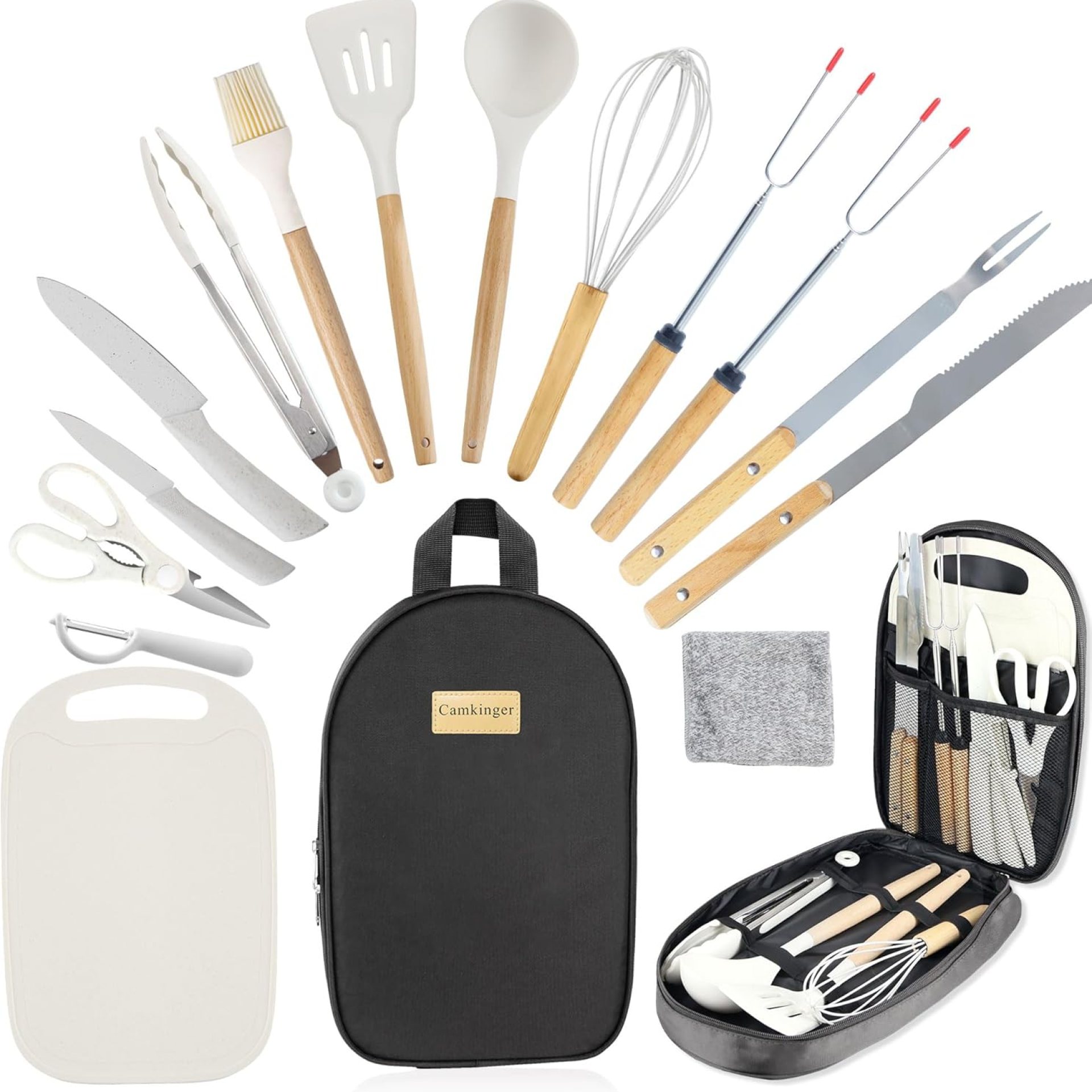 Camping Accessories Kitchen Cooking Utensils Set – Portable Outdoor Camp Cookware Set, Silicone Camper Essentials Gear Must Have Supplies for Travel RV BBQ Grill Picnic Hiking Camping Accessories Kitchen Cooking Utensils Set – Portable Outdoor Camp Cookware Set, Silicone Camper Essentials Gear Must Have Supplies for Travel RV BBQ Grill Picnic Hiking