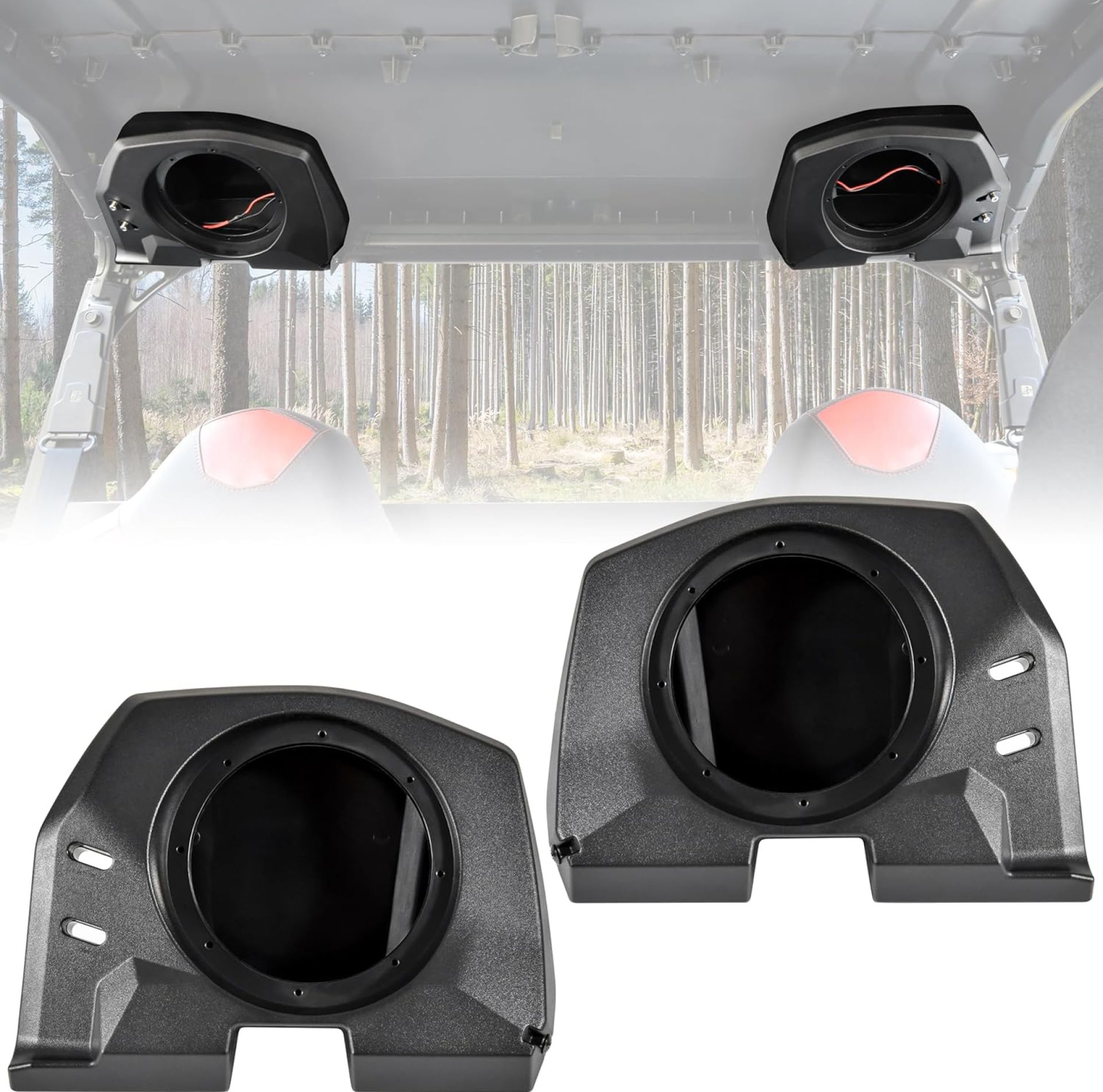 6.5″ Rear Roof Speakers Pods Enclosures Holders with Brackets for Polaris General 1000/4 1000/XP 1000/XP4 1000 2020-2025 Accessories (Support 6.5″ Speakers, 2PCS, Replace #2637784, 2637785) 6.5″ Rear Roof Speakers Pods Enclosures Holders with Brackets for Polaris General 1000/4 1000/XP 1000/XP4 1000 2020-2025 Accessories (Support 6.5″ Speakers, 2PCS, Replace #2637784, 2637785)