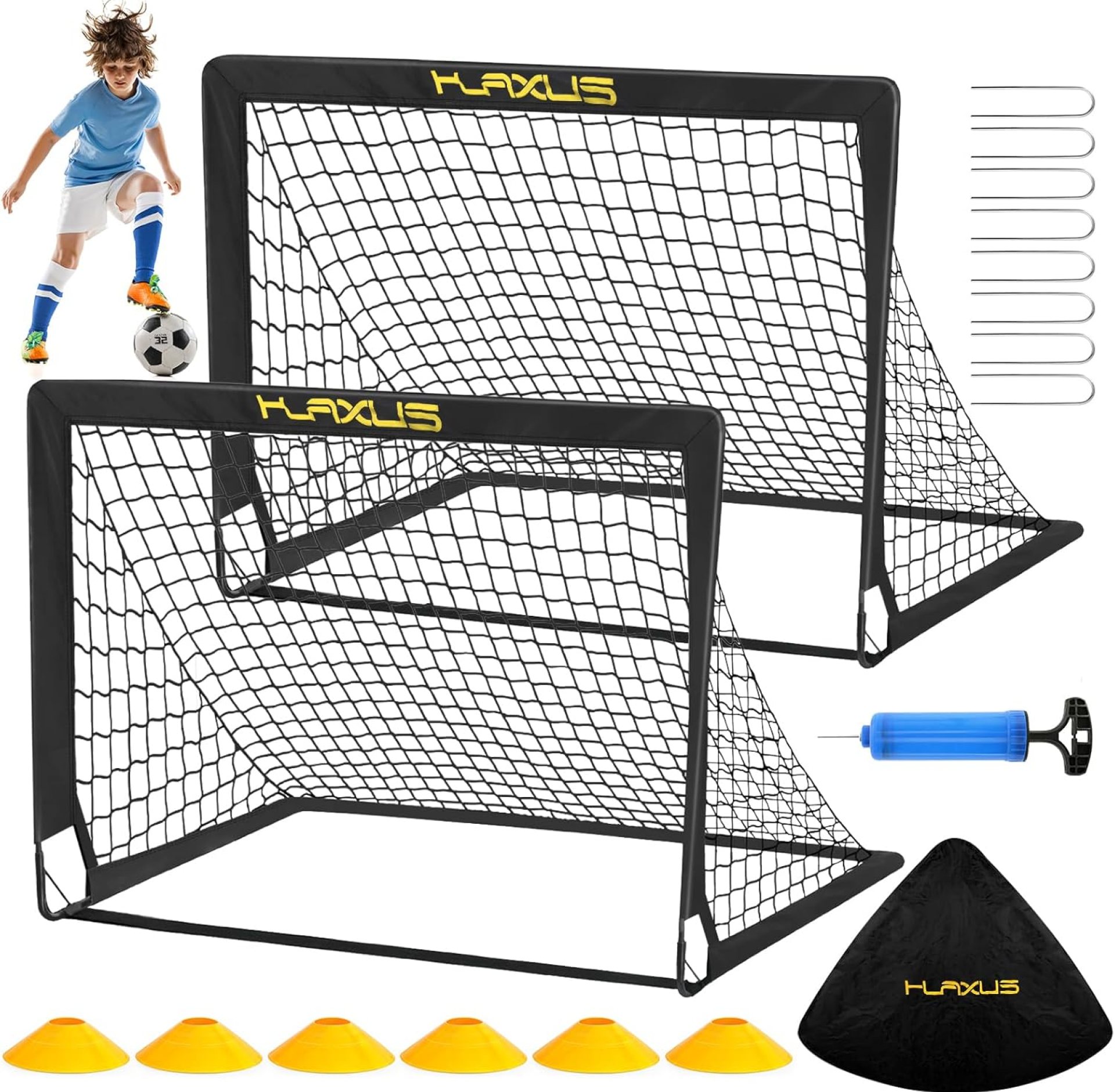 Soccer Goals for Backyard, 2 Set Kids 4×3 ft Portable Soccer Training Equipment, Pop Up Soccer Net with Soccer Ball for Kids Toddler Youth Adult Indoor Outdoor Sports Games Soccer Goals for Backyard, 2 Set Kids 4×3 ft Portable Soccer Training Equipment, Pop Up Soccer Net with Soccer Ball for Kids Toddler Youth Adult Indoor Outdoor Sports Games