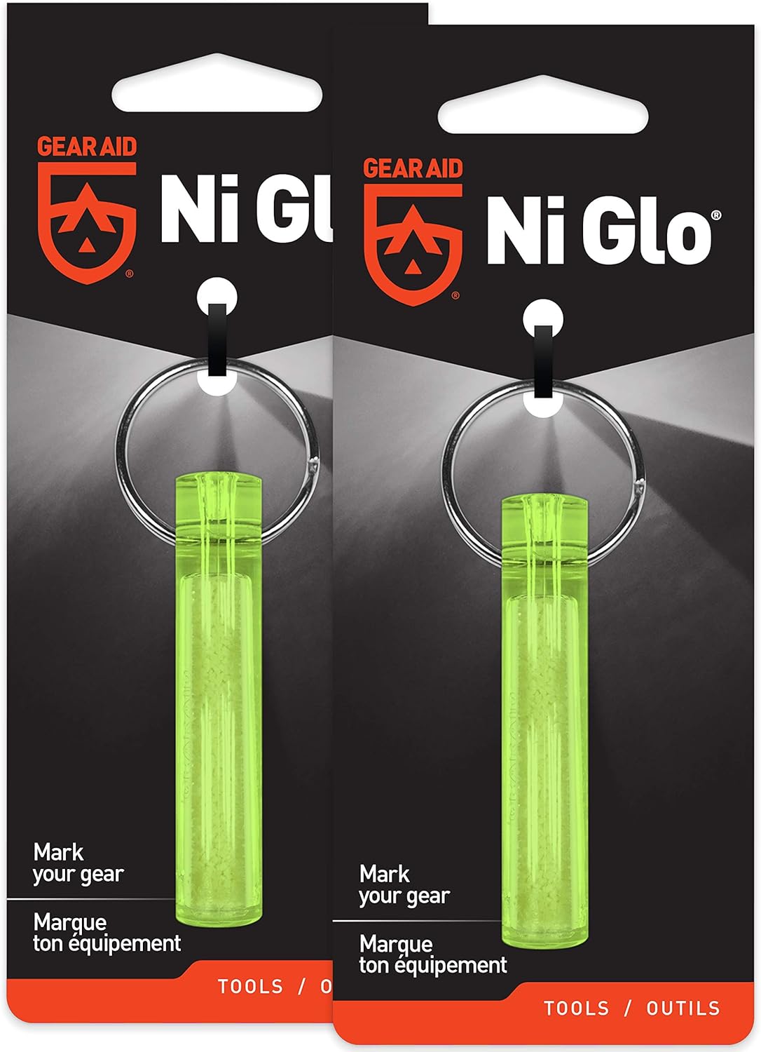 GEAR AID Ni Glo 2” UV Rechargeable Glowing Keychain, Glow-in-the-Dark Accessory for Keys, Camping and Outdoor Gear GEAR AID Ni Glo 2” UV Rechargeable Glowing Keychain, Glow-in-the-Dark Accessory for Keys, Camping and Outdoor Gear