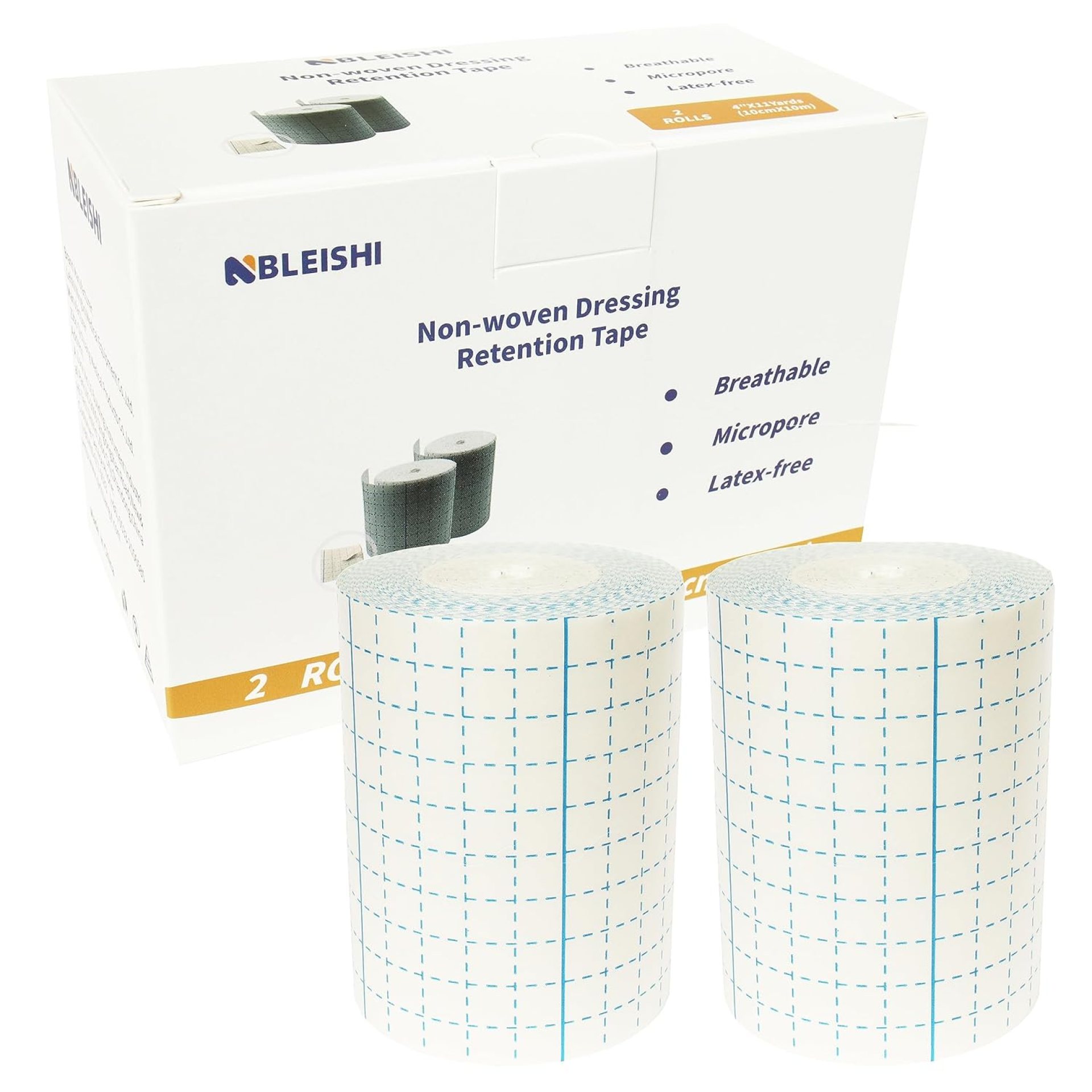 Non-Woven Dressing Retention Tape,4InchesX11Yards,Gentle Adhesive Bandage, Hypoallergenic and Breathable,Medical Grade Wound Dressing Tape Sensitive Skin for Wound Care(Pack of 2Rolls) Non-Woven Dressing Retention Tape,4InchesX11Yards,Gentle Adhesive Bandage, Hypoallergenic and Breathable,Medical Grade Wound Dressing Tape Sensitive Skin for Wound Care(Pack of 2Rolls)