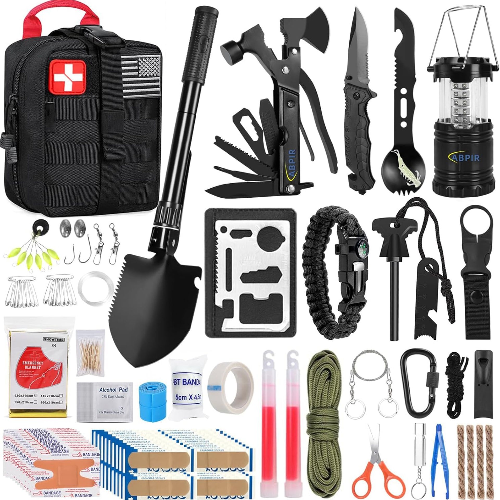 170 PCS Survival Kits, Survival First Aid Kit/Trauma Kit with Essential Survival Gear Emergency Medical Supplies for Hiking Camping Backpacking Outdoor Adventure, Gifts for Him Dad Men 170 PCS Survival Kits, Survival First Aid Kit/Trauma Kit with Essential Survival Gear Emergency Medical Supplies for Hiking Camping Backpacking Outdoor Adventure, Gifts for Him Dad Men