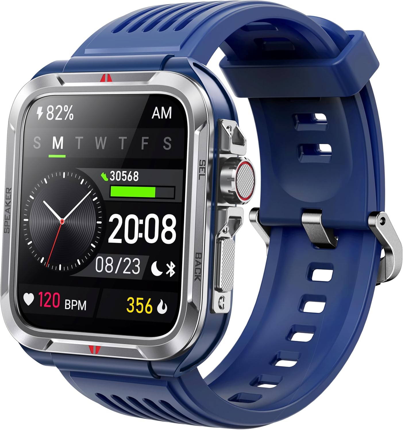 Smart Watch for Men, Answer/Make Bluetooth Calls, Metal Frame 1.8″ Alexa Built-in Fitness Tracker with IP68/100 Sports Modes/Heart Rate/SpO2/Stress/Sleep Monitor for iOS/Android (Blue) Smart Watch for Men, Answer/Make Bluetooth Calls, Metal Frame 1.8″ Alexa Built-in Fitness Tracker with IP68/100 Sports Modes/Heart Rate/SpO2/Stress/Sleep Monitor for iOS/Android (Blue)