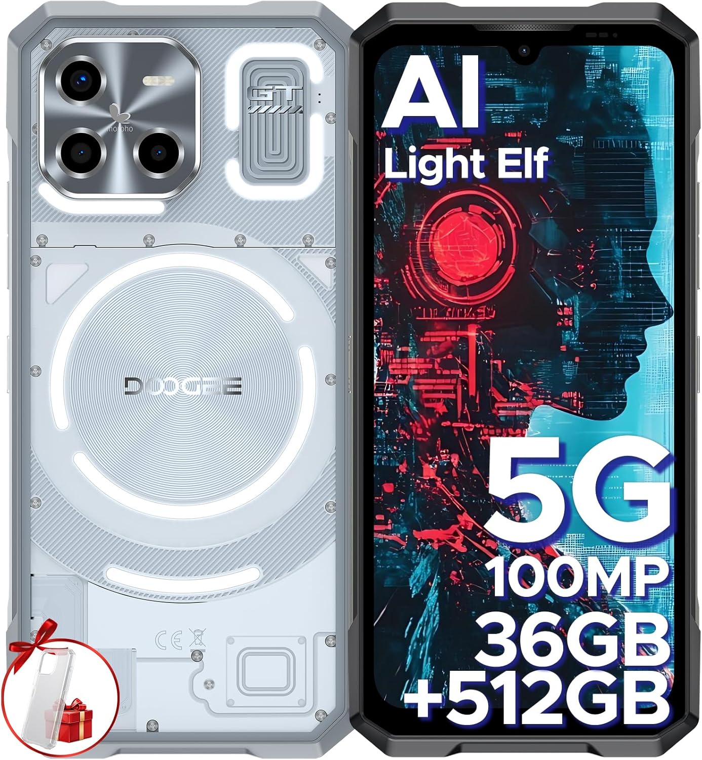 DOOGEE Blade GT Ultra Rugged Phone Unlocked 5G,AI Rugged Smartphone with LED Light Effect,6.72″ FHD+ 120Hz,4nm D7300 CPU,36GB+512GB/2TB DDR5,10.5mm Ultra-Thin Gaming Phones,100 AI Camera/WIFI6/NFC DOOGEE Blade GT Ultra Rugged Phone Unlocked 5G,AI Rugged Smartphone with LED Light Effect,6.72″ FHD+ 120Hz,4nm D7300 CPU,36GB+512GB/2TB DDR5,10.5mm Ultra-Thin Gaming Phones,100 AI Camera/WIFI6/NFC