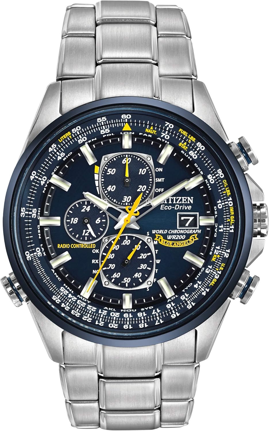 Citizen Men’s Eco-Drive Sport Luxury World Chronograph Atomic Time Keeping Watch in Stainless Steel, Blue Dial (Model: AT8020-54L) Citizen Men’s Eco-Drive Sport Luxury World Chronograph Atomic Time Keeping Watch in Stainless Steel, Blue Dial (Model: AT8020-54L)