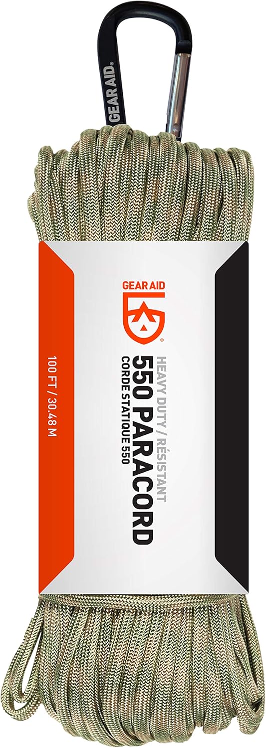 Gear AID 550 Paracord and Carabiner, 7 Strand Utility Cord for Camping and Survival Gear AID 550 Paracord and Carabiner, 7 Strand Utility Cord for Camping and Survival