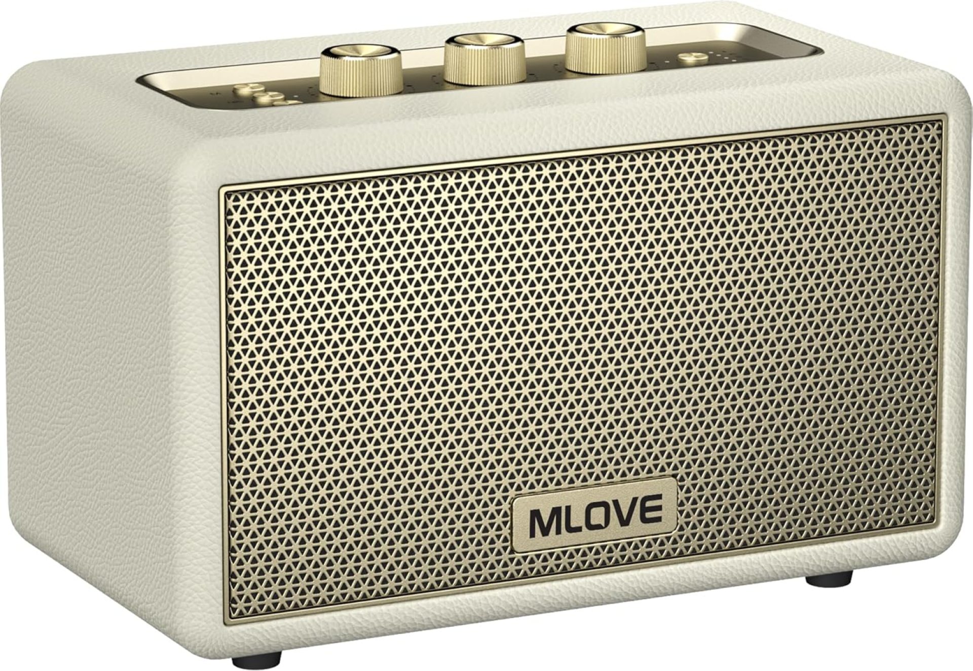 MLOVE A200 Portable Retro Bluetooth Speaker with Aux Input, USB Port, Micro SD Card Slot – Decorative Wireless Bookshelf Speakers for Home & Office, Battery Powered, White and Gold MLOVE A200 Portable Retro Bluetooth Speaker with Aux Input, USB Port, Micro SD Card Slot – Decorative Wireless Bookshelf Speakers for Home & Office, Battery Powered, White and Gold