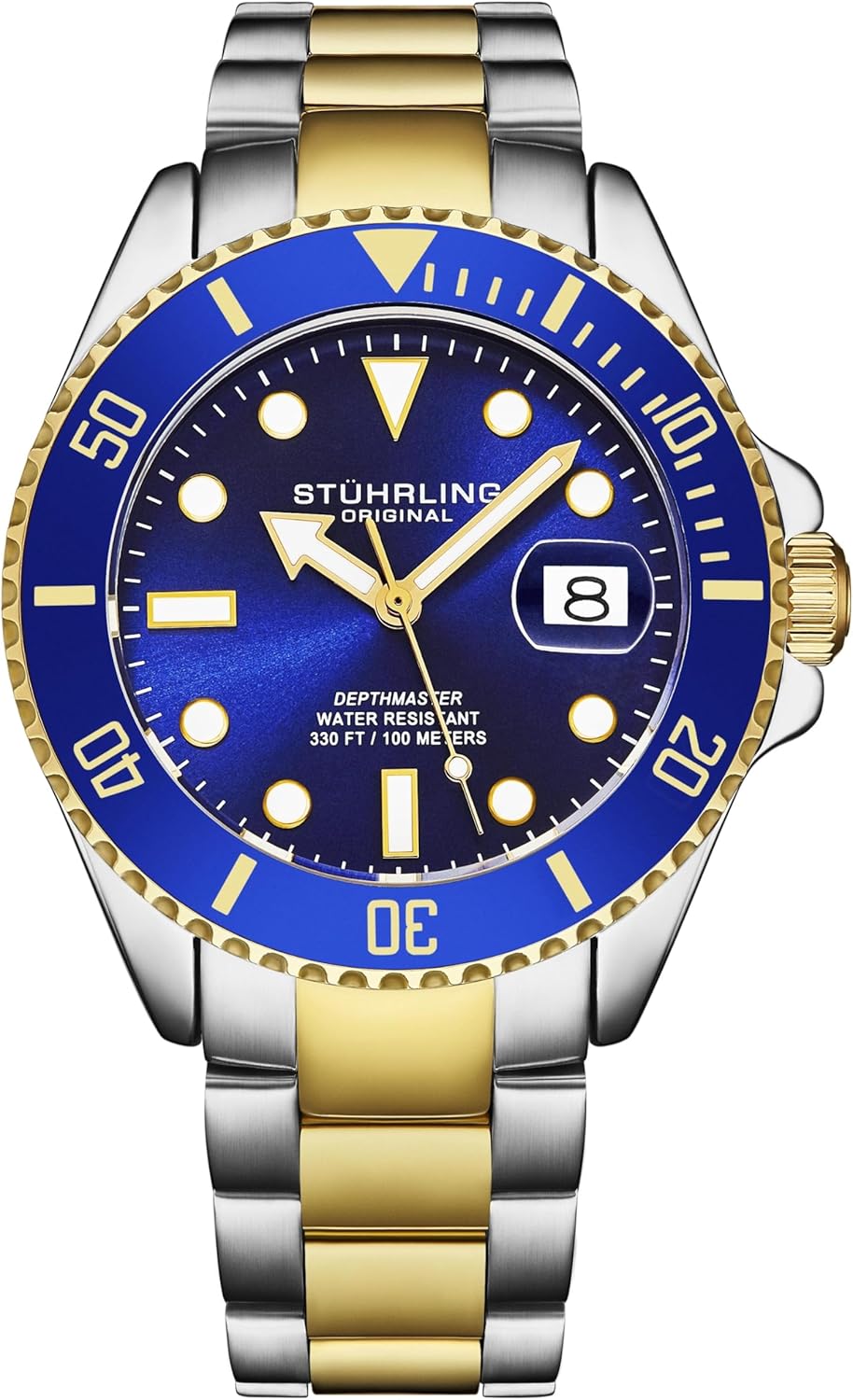 Stuhrling Original Men’s Dive Watch, Swiss Movement, Stainless Steel, Blue Dial, Stainless Steel Bracelet, 100M Water Resistant Stuhrling Original Men’s Dive Watch, Swiss Movement, Stainless Steel, Blue Dial, Stainless Steel Bracelet, 100M Water Resistant