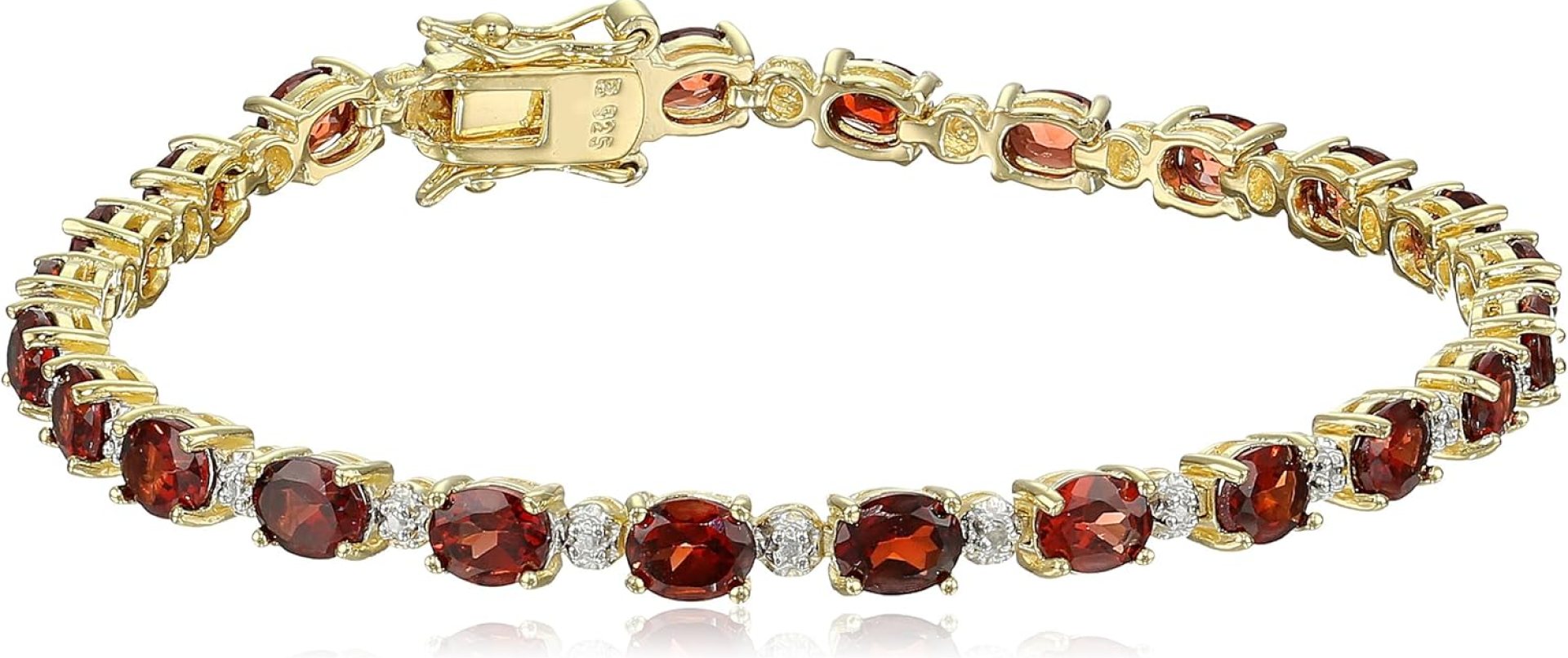 Amazon Essentials 18k Yellow Gold Plated Sterling Silver Genuine Gemstones and Diamond Accent Tennis Bracelet (previously Amazon Collection) Amazon Essentials 18k Yellow Gold Plated Sterling Silver Genuine Gemstones and Diamond Accent Tennis Bracelet (previously Amazon Collection)