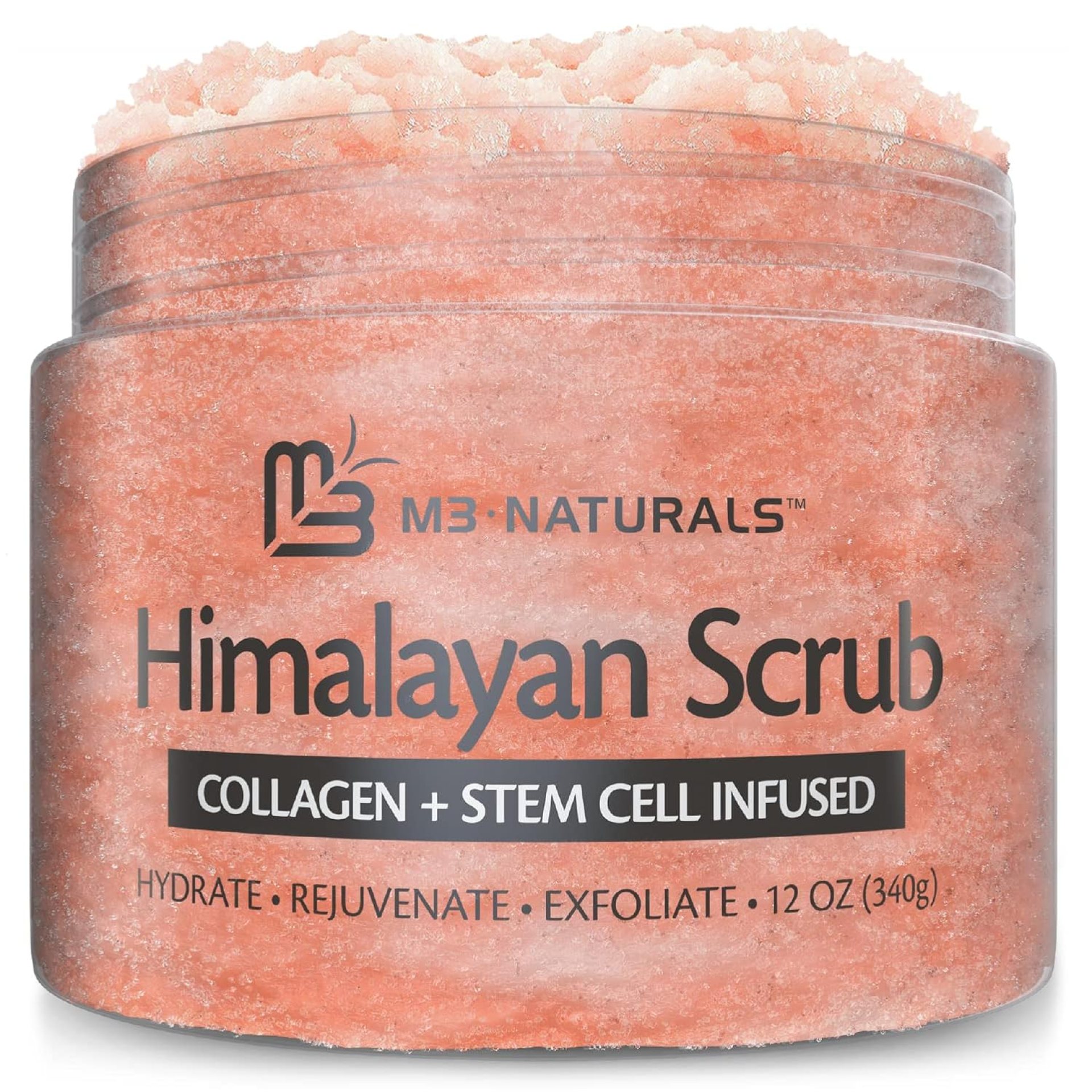 Himalayan Salt Scrub, Face, Foot, and Body Exfoliator with Collagen and Stem Cells, Exfoliating Scrub for Toning, Cellulite, and Skin Care by M3 Naturals Himalayan Salt Scrub, Face, Foot, and Body Exfoliator with Collagen and Stem Cells, Exfoliating Scrub for Toning, Cellulite, and Skin Care by M3 Naturals