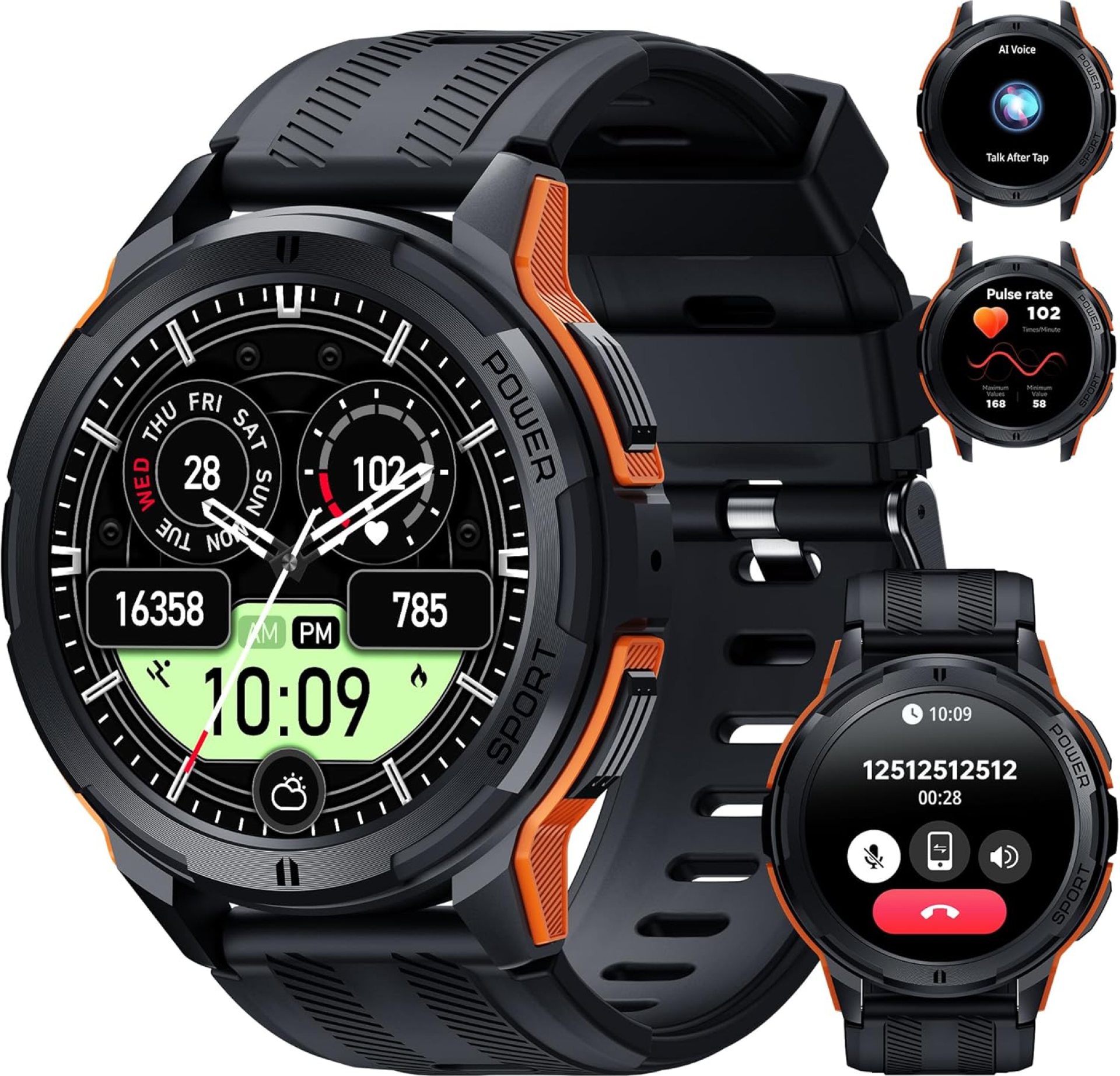 OUKITEL BT10 Military Smart Watch for Men (Answer/Make Call), 5ATM Waterproof Fitness Tracker Smartwatch, 1.43″ AMOLED HD Display, 123+ Sport Modes, 24H Health Monitor for iOS/Android OUKITEL BT10 Military Smart Watch for Men (Answer/Make Call), 5ATM Waterproof Fitness Tracker Smartwatch, 1.43″ AMOLED HD Display, 123+ Sport Modes, 24H Health Monitor for iOS/Android