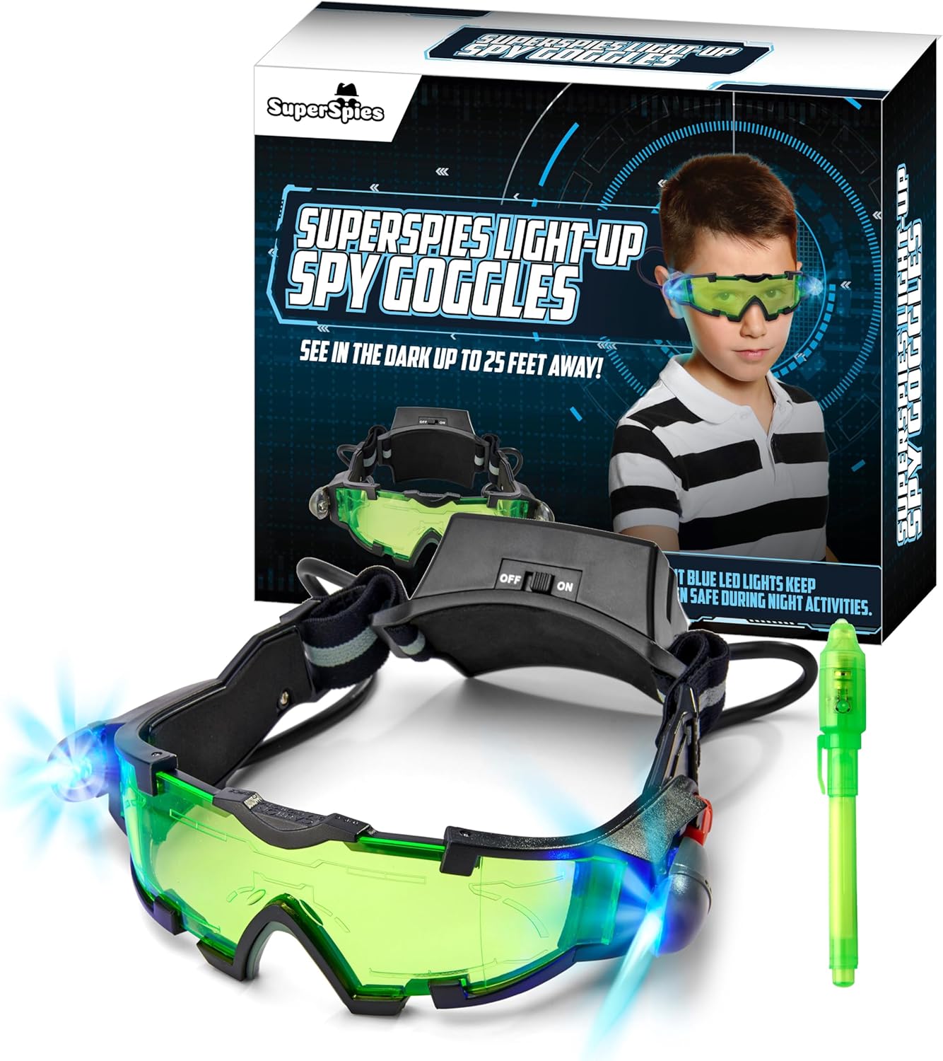 SLF Night Vision Goggles for Kids with Invisible Ink Pen Spy Kit, See in the Dark with Spy Gear, Write Secret Messages with Spy Gadgets, Perfect Spy Ninjas Mission Kit for Play, Spy Kit for Kids 8-12 SLF Night Vision Goggles for Kids with Invisible Ink Pen Spy Kit, See in the Dark with Spy Gear, Write Secret Messages with Spy Gadgets, Perfect Spy Ninjas Mission Kit for Play, Spy Kit for Kids 8-12