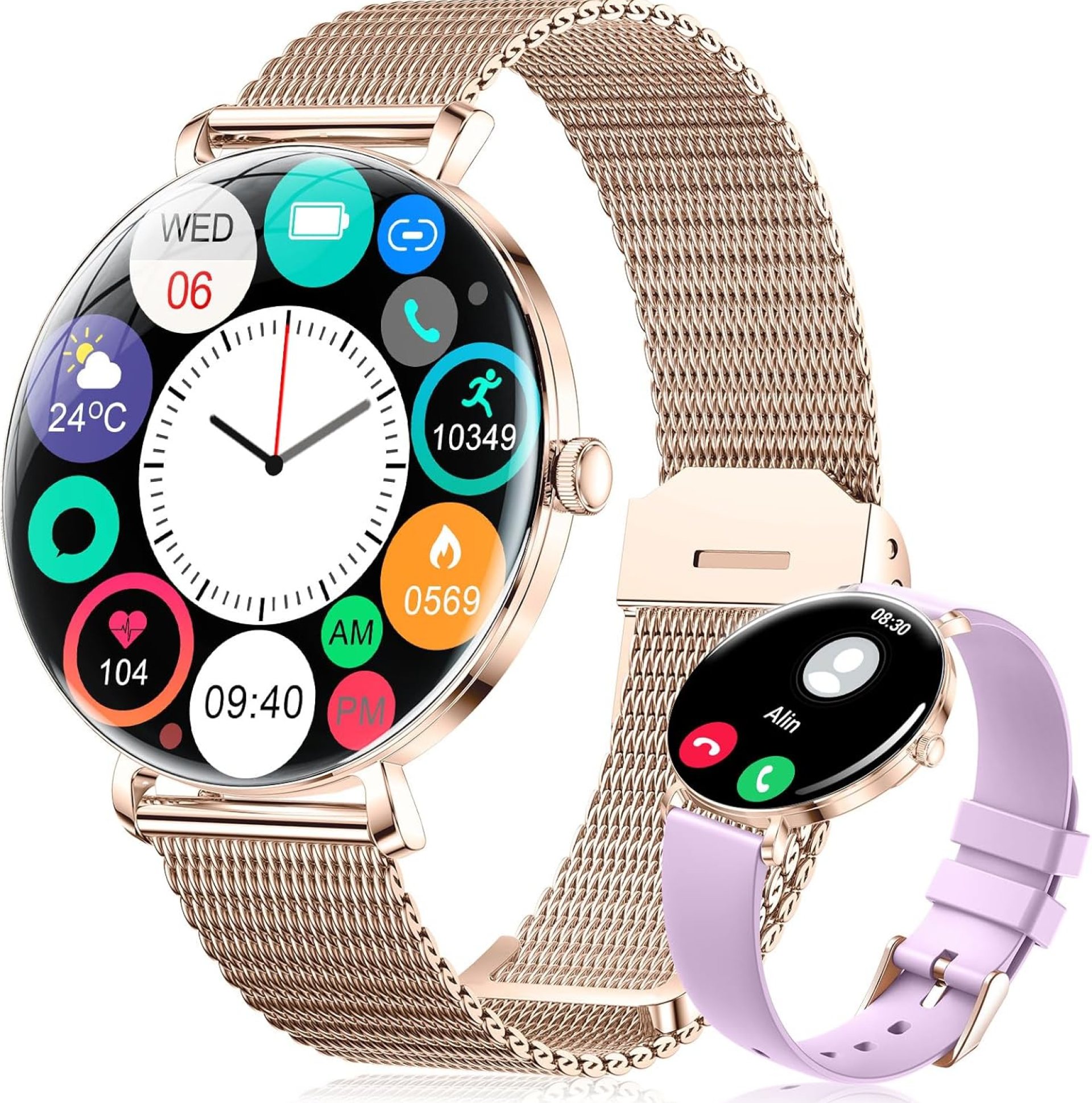 Smart Watches for Women with Calls/Answer:1.43″ AMOLED Smart Watch Compatible with Android & iPhone, Waterproof Fitness Tracker for Women with Heart Rate/Sleep Monitor/120 Sports Modes/Pedometer Smart Watches for Women with Calls/Answer:1.43″ AMOLED Smart Watch Compatible with Android & iPhone, Waterproof Fitness Tracker for Women with Heart Rate/Sleep Monitor/120 Sports Modes/Pedometer