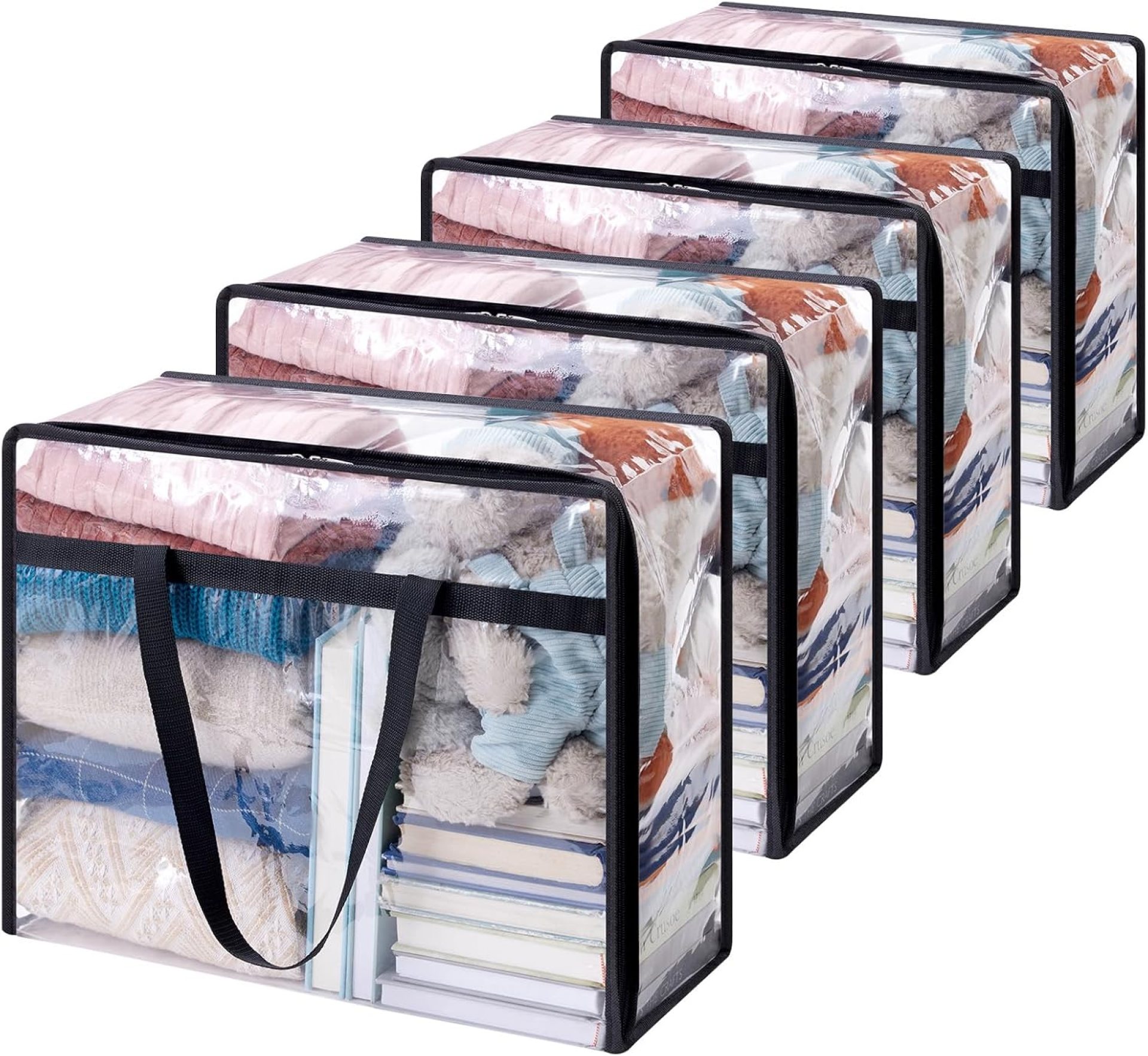 Lifewit 4 Pack Clear Clothes Storage Bags, 40L Plastic Blanket Storage Bag, Vinyl Foldable Moving Bags with Zipper, Closet Organizers and Storage Containers for Bedding, Duvet, Comforter Lifewit 4 Pack Clear Clothes Storage Bags, 40L Plastic Blanket Storage Bag, Vinyl Foldable Moving Bags with Zipper, Closet Organizers and Storage Containers for Bedding, Duvet, Comforter