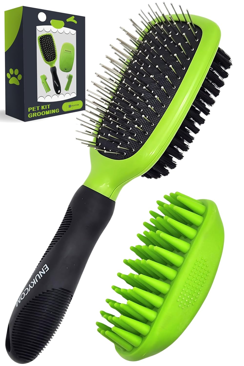 Double-Sided Pet Dog Cat Brush for Detangling Deshedding & Removing Small Mats plus Rubber Dog Bath Brush for Grooming, Shedding, Massage & Skin Care Brush – Best Pet Detangler Brush for Cats Dogs Double-Sided Pet Dog Cat Brush for Detangling Deshedding & Removing Small Mats plus Rubber Dog Bath Brush for Grooming, Shedding, Massage & Skin Care Brush – Best Pet Detangler Brush for Cats Dogs