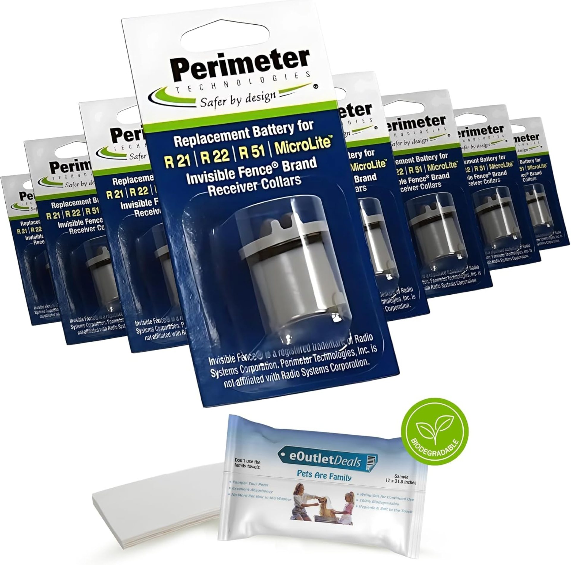 Perimeter Technologies Invisible Fence Collar Battery – Brand Compatible – Includes eOutletDeals Pet Towel (8 Pack) Perimeter Technologies Invisible Fence Collar Battery – Brand Compatible – Includes eOutletDeals Pet Towel (8 Pack)